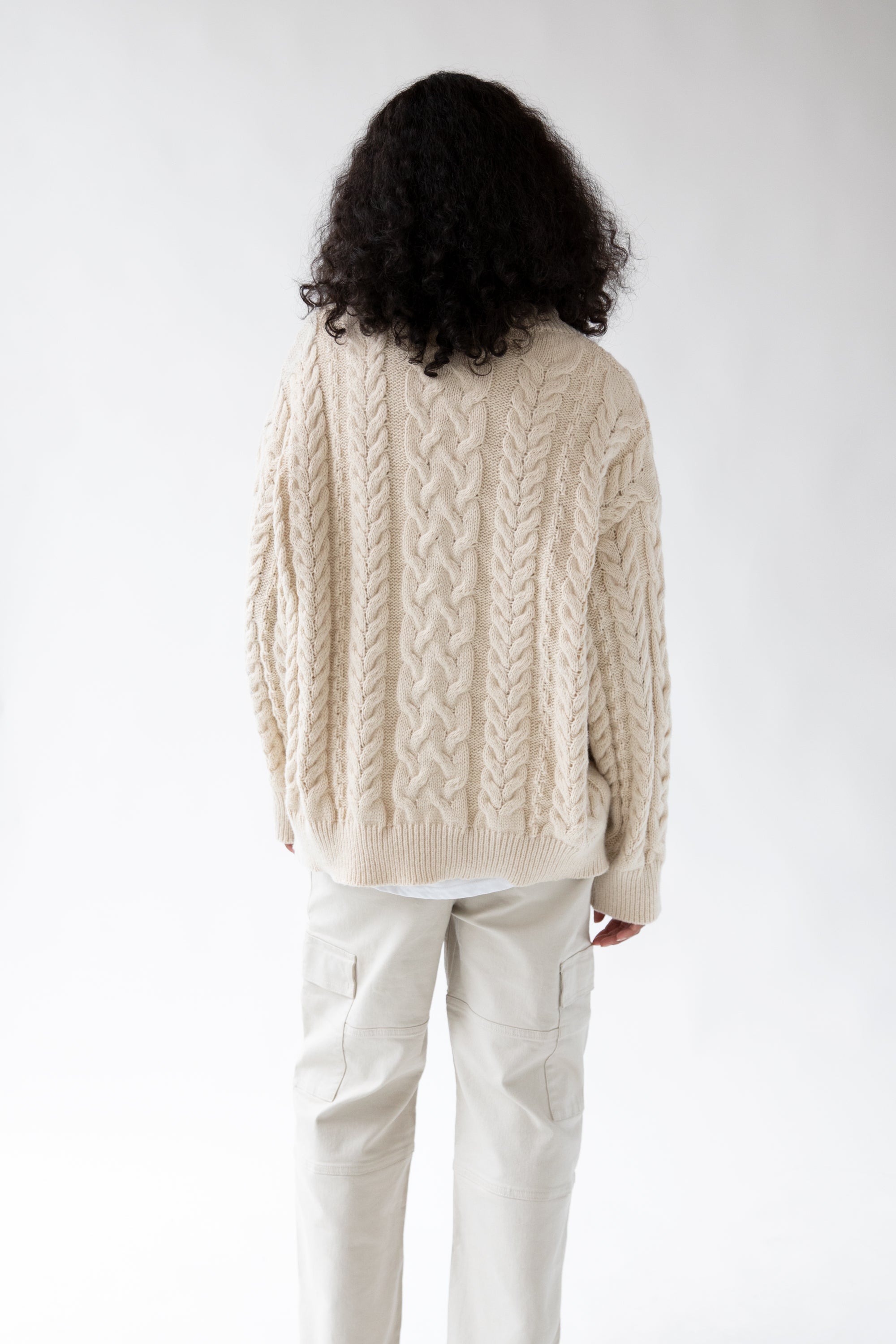 CABLE KNIT CREWNECK SWEATER Best Place Sale Online