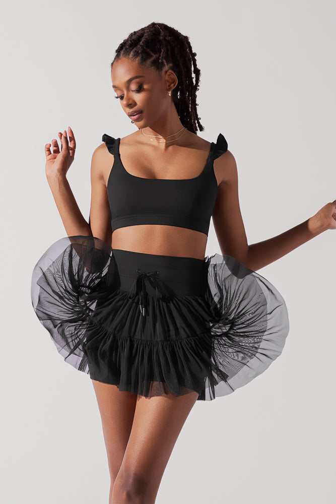 Romance Ruffle Bra - Black Quality Free Shipping Outlet