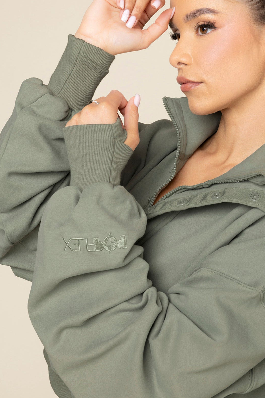 Ooey Gooey Crop Half Zip - Light Sage Buy Cheap Best Store To Get