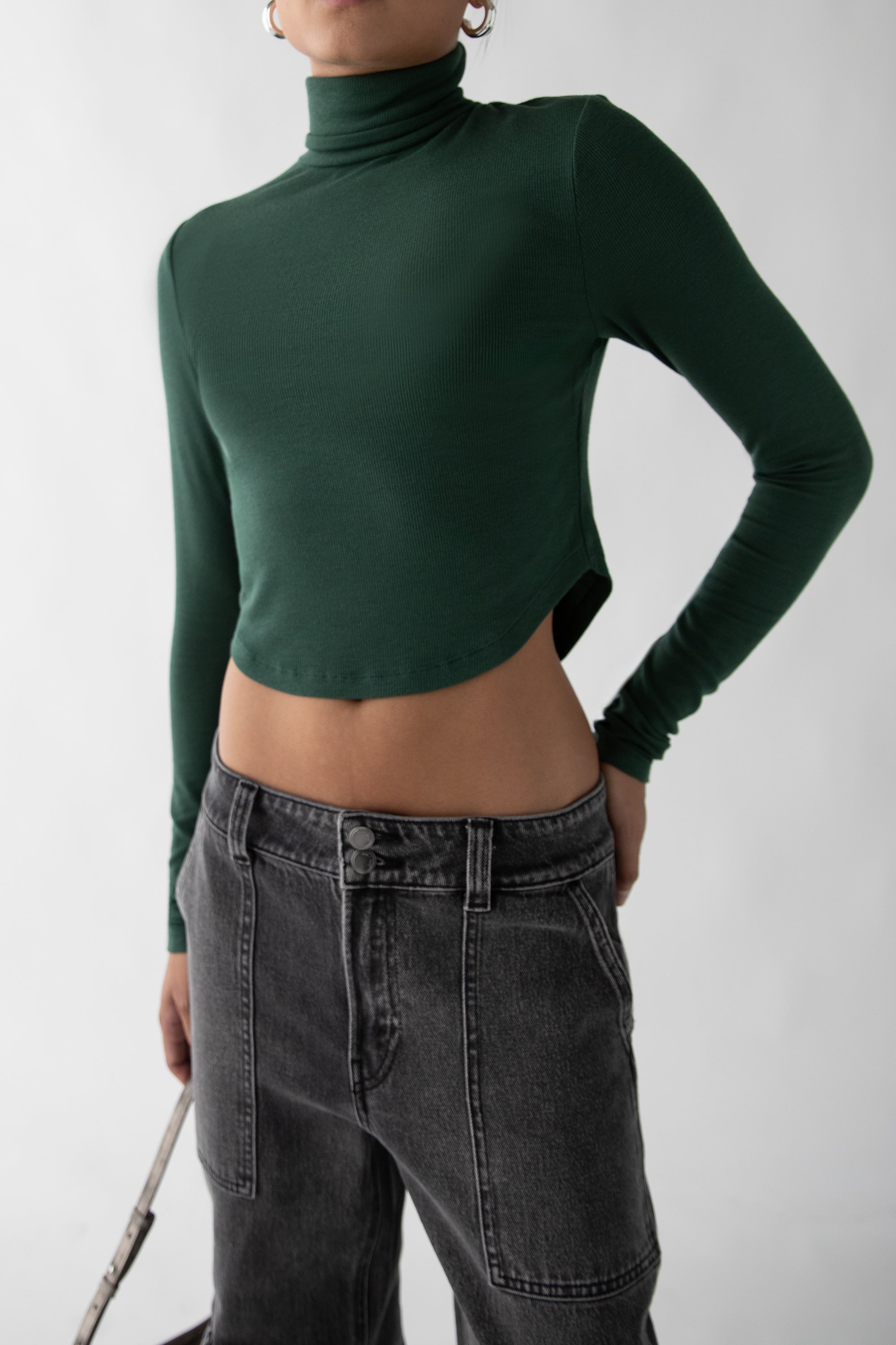 CROPPED TURTLENECK TOP Store Sale