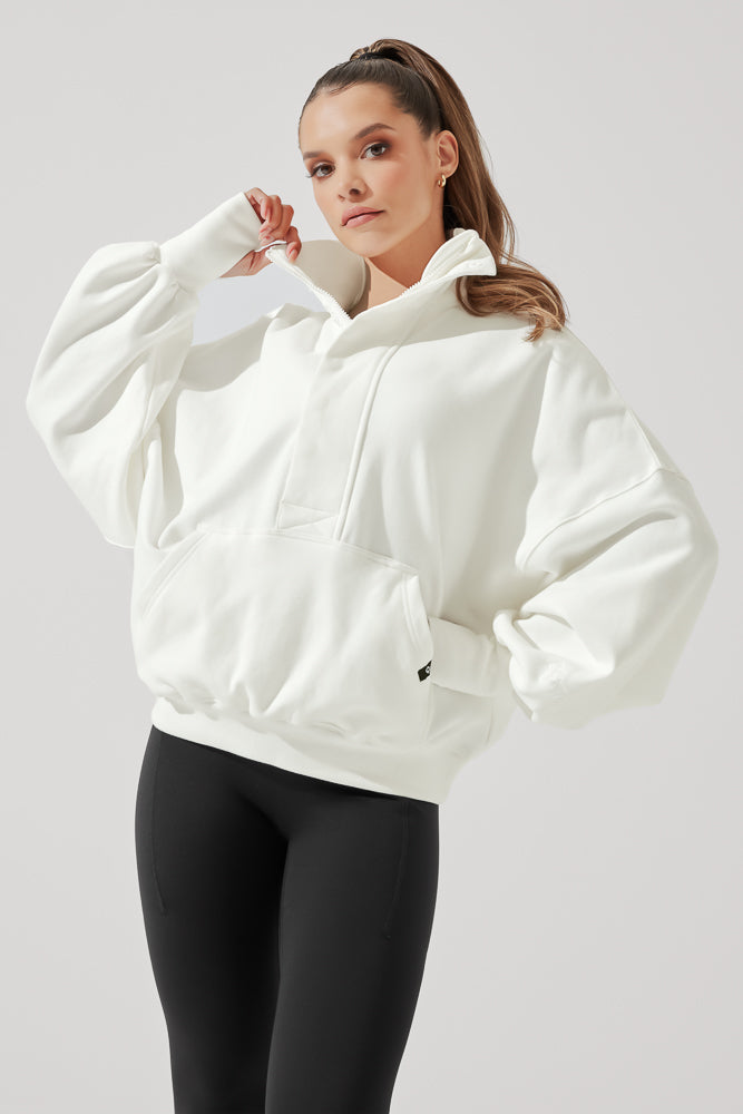 Ooey Gooey Half Zip Sweater - Almond Milk Outlet Newest