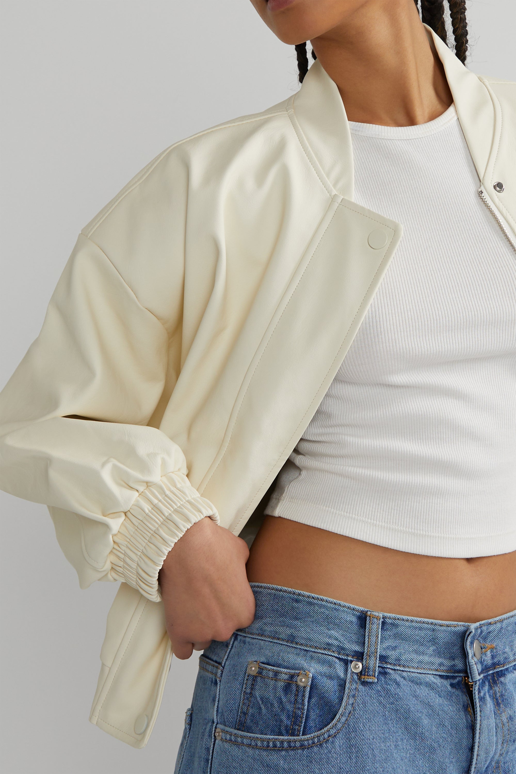 OVERSIZED VEGAN LEATHER BOMBER Low Pice Cheap Online