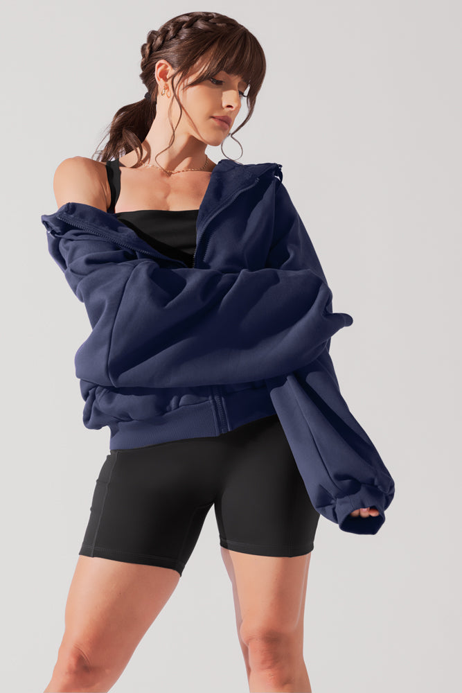 Zip Cloud Hoodie - Academic Navy Free Shipping 2025 Unisex