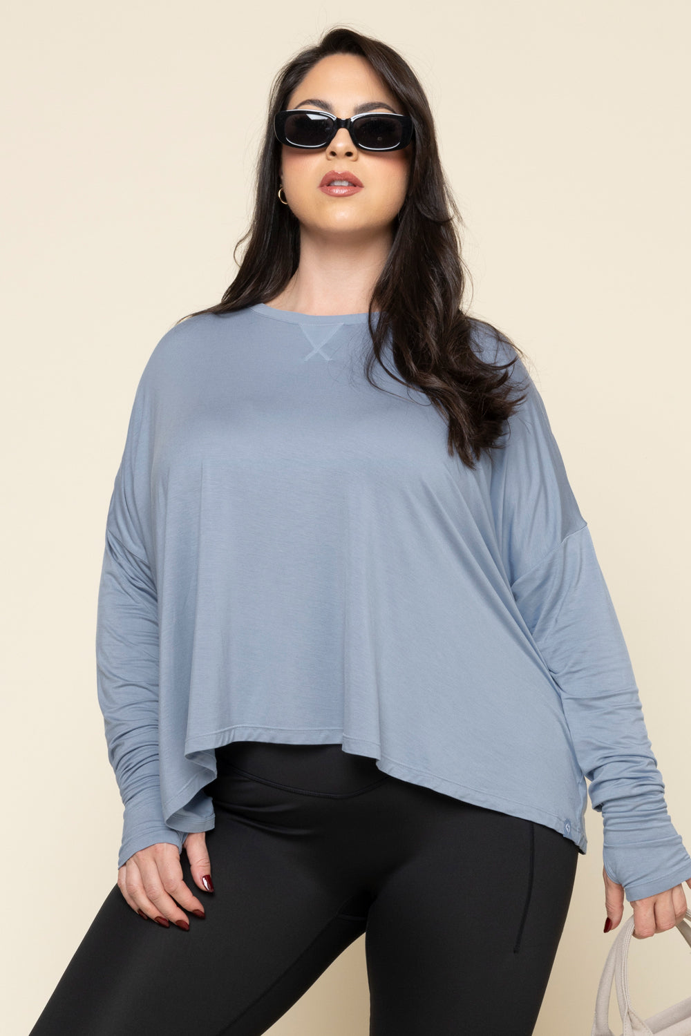 The Perfect Long Sleeve Top - Dusty Blue Sale For Cheap