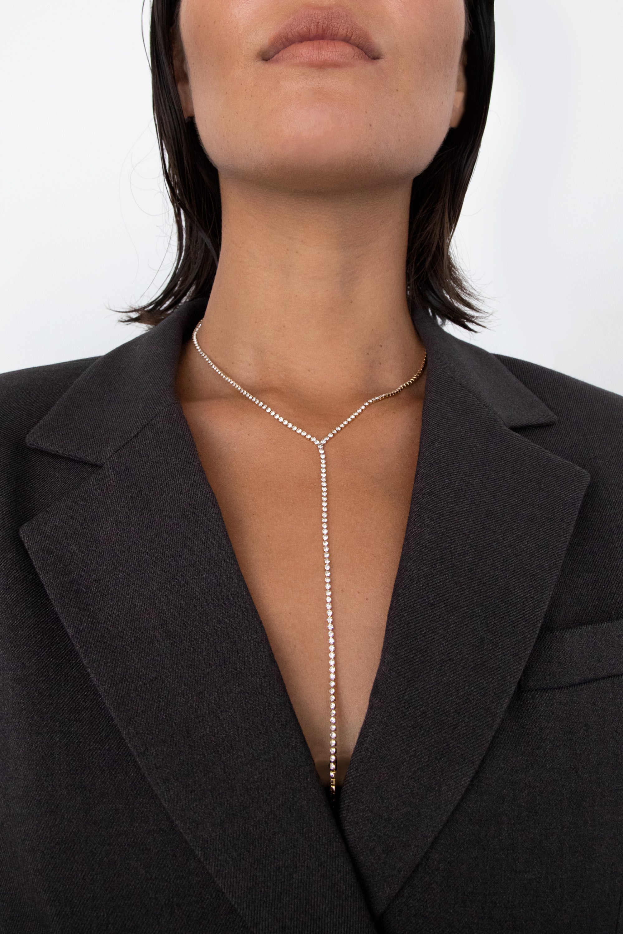 ZIRCONIA LARIAT NECKLACE Sale Amazing Pice