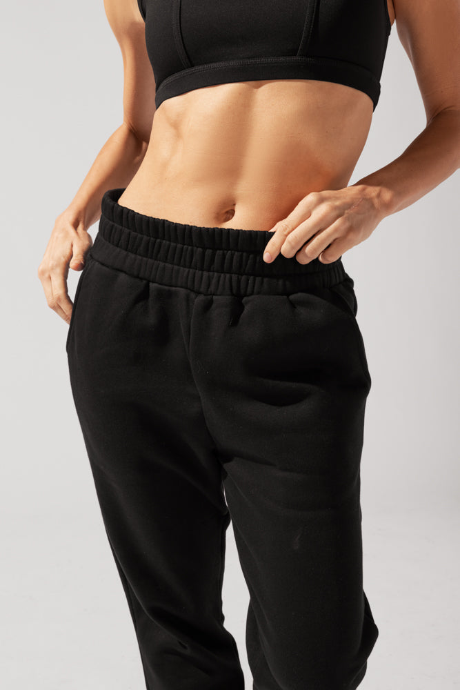 Cloud Rollover Sweatpant - Black Discount Official Site