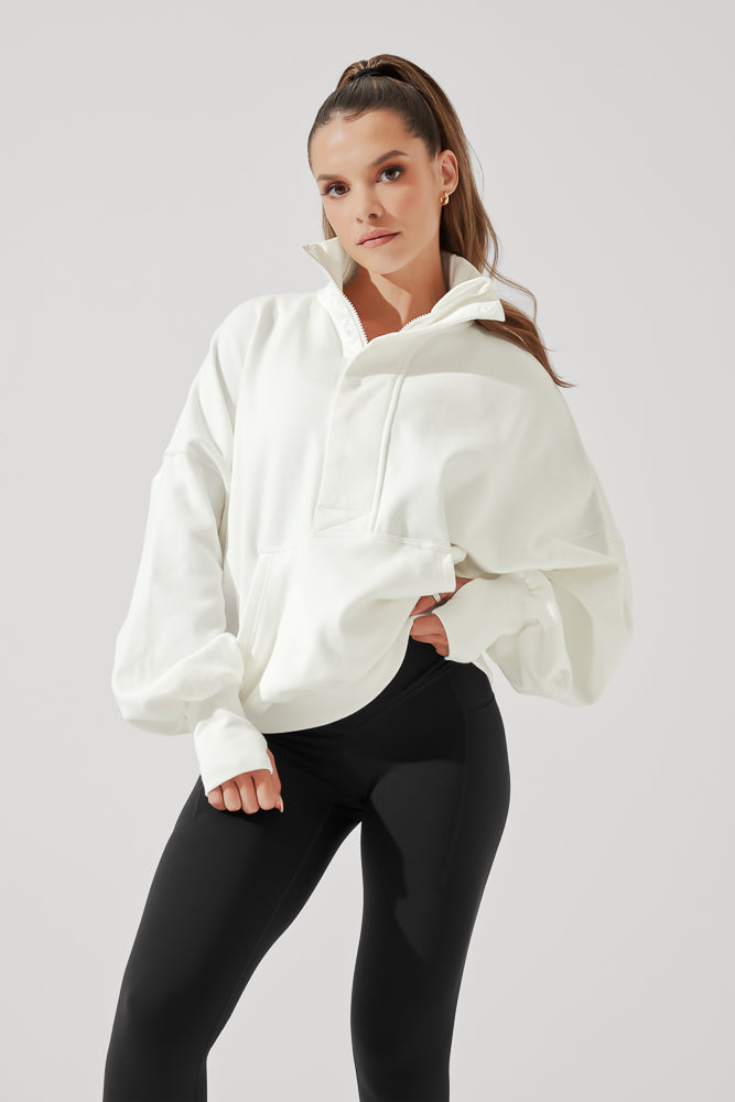 Ooey Gooey Half Zip Sweater - Almond Milk Outlet Newest