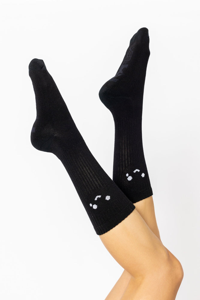 Happy Cry Face Mid-Calf Gym Socks - Black Professional Online