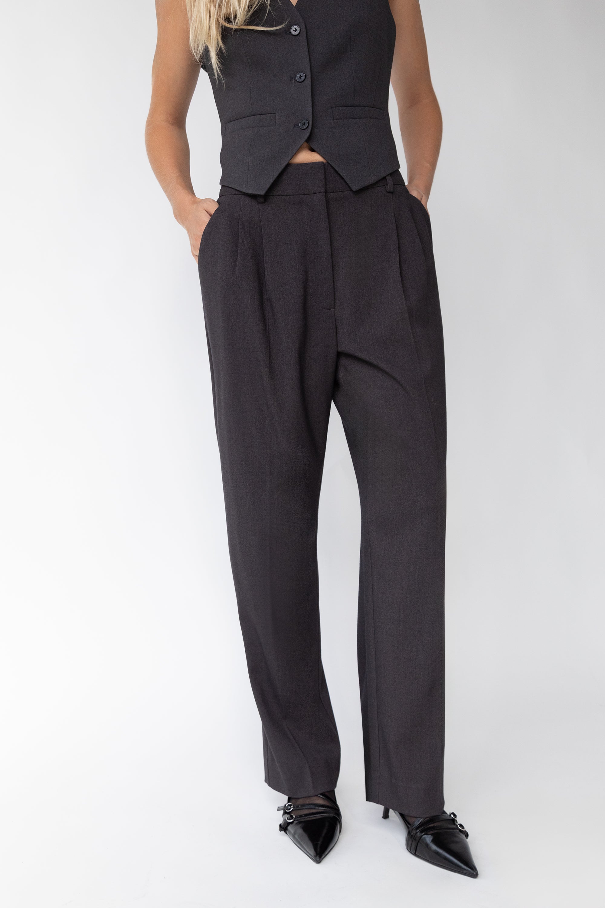 STRAIGHT LEG HIGH-RISE TROUSER Visit New Cheap Pice