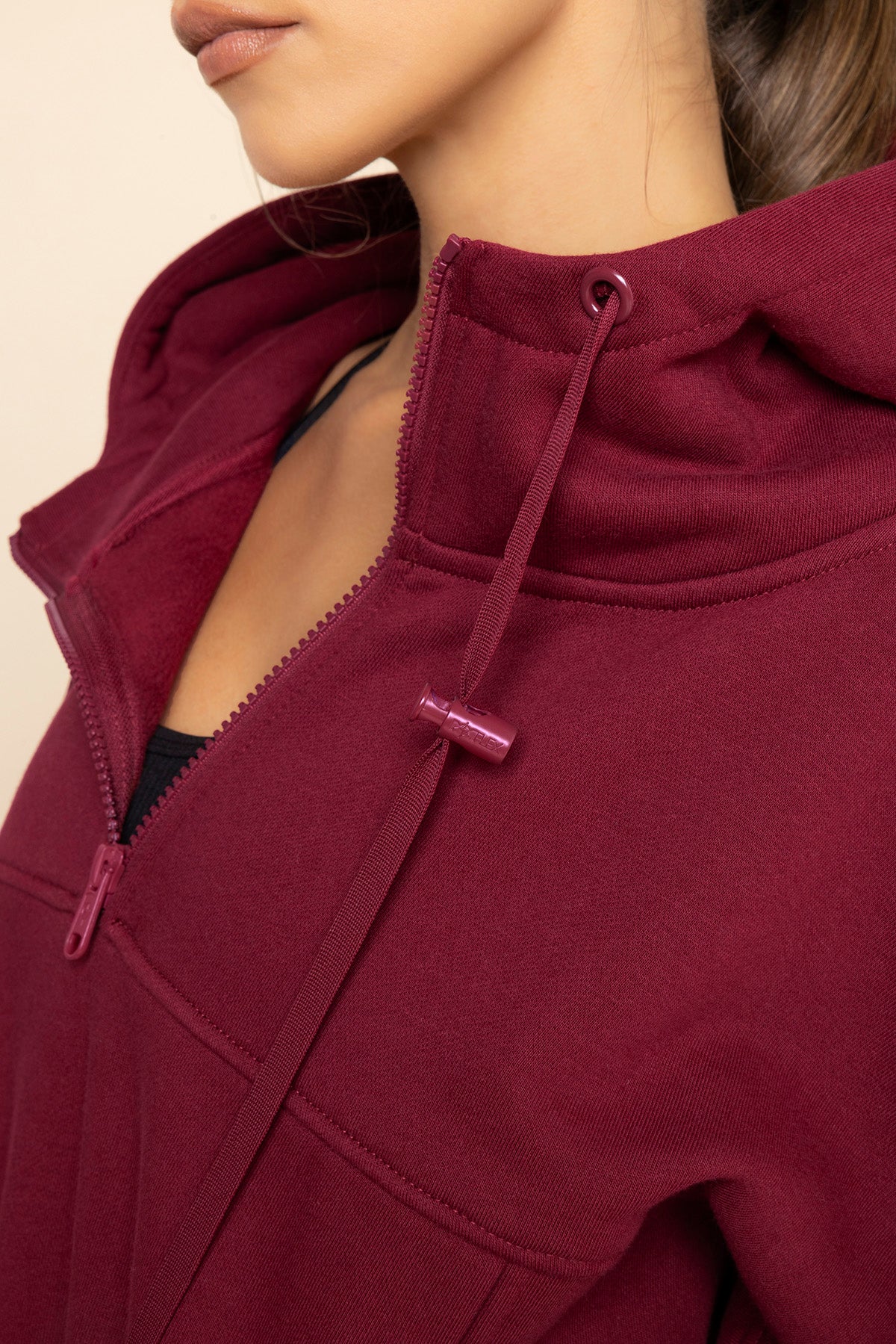 Half Zip Warm Up Hoodie - Crimson Sale For Nice