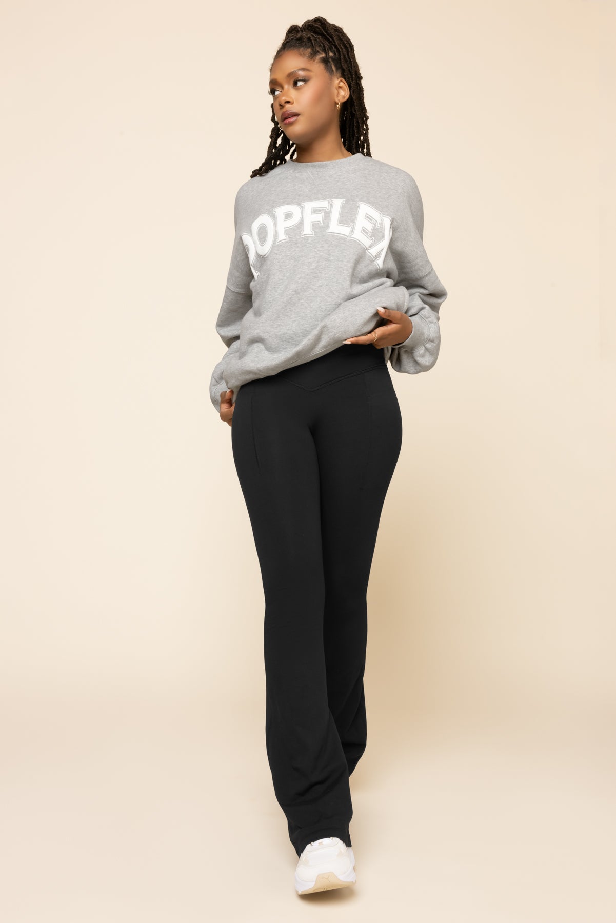 POPFLEX Cloud Crewneck Sweater - Heather Grey Discount