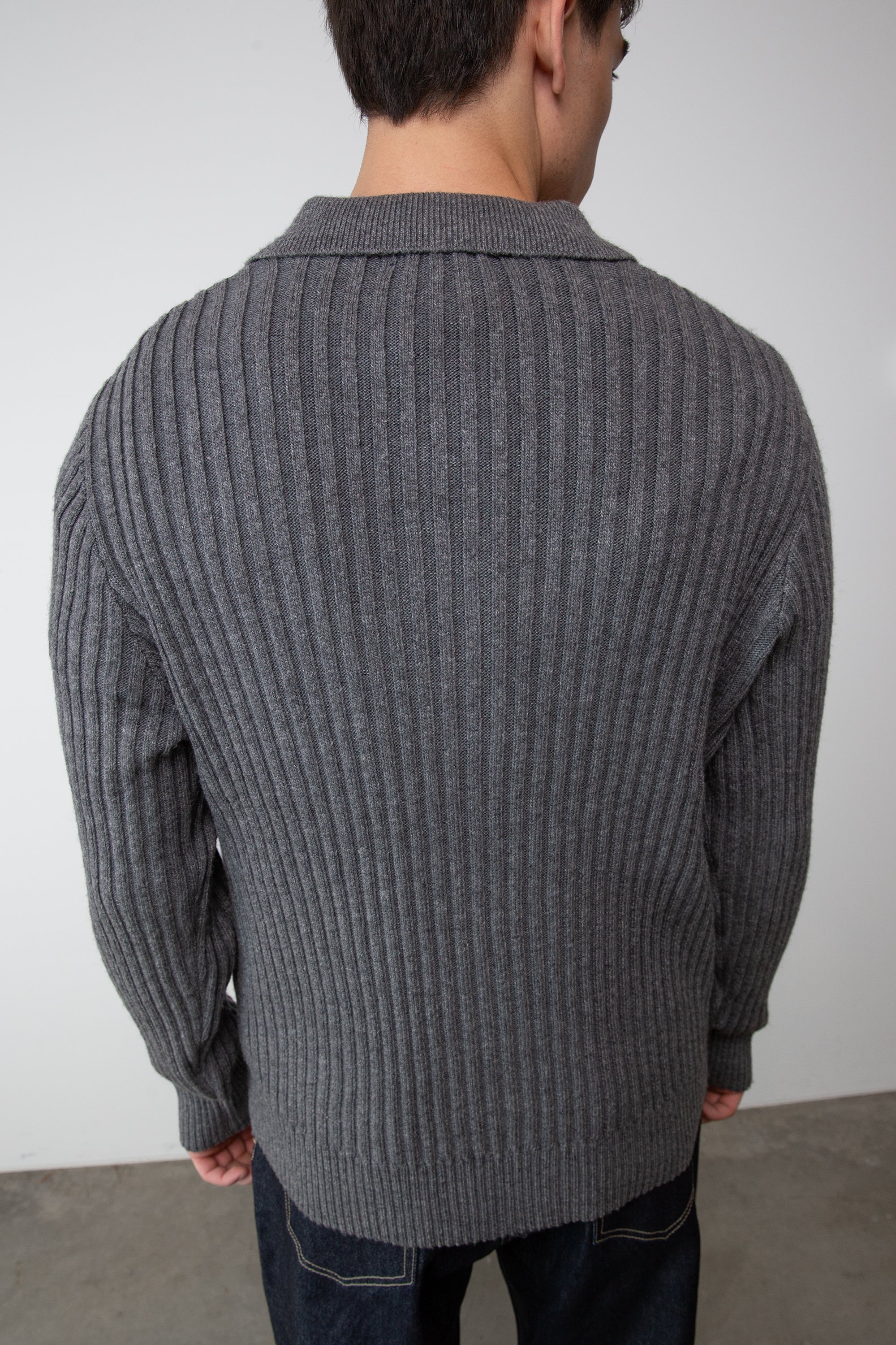 RIBBED POLO SWEATER Free Shipping With Credit Card