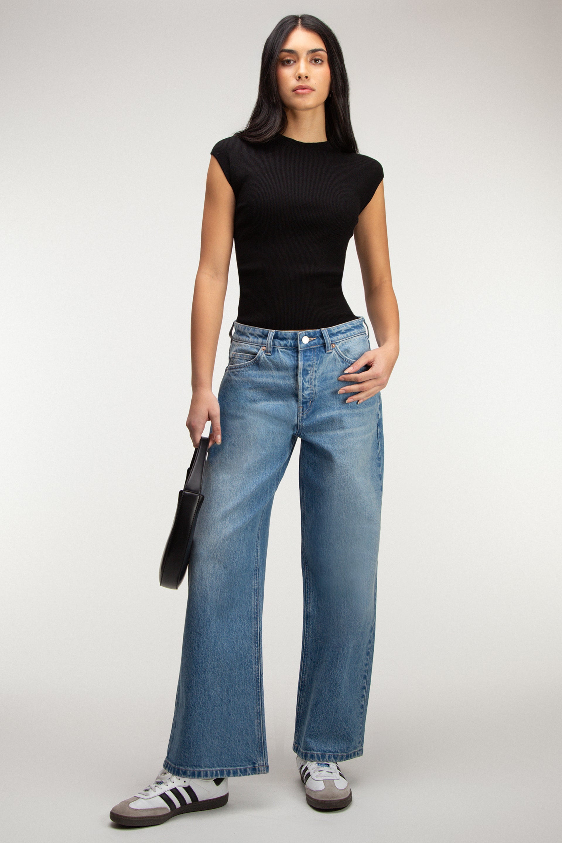 MID-RISE BAGGY WIDE LEG JEAN How Much Online