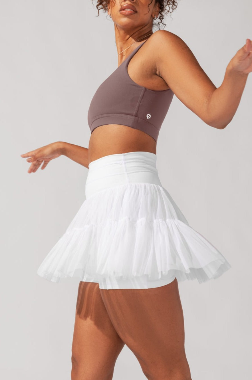 Pirouette Skort - Cool White Cheap From China