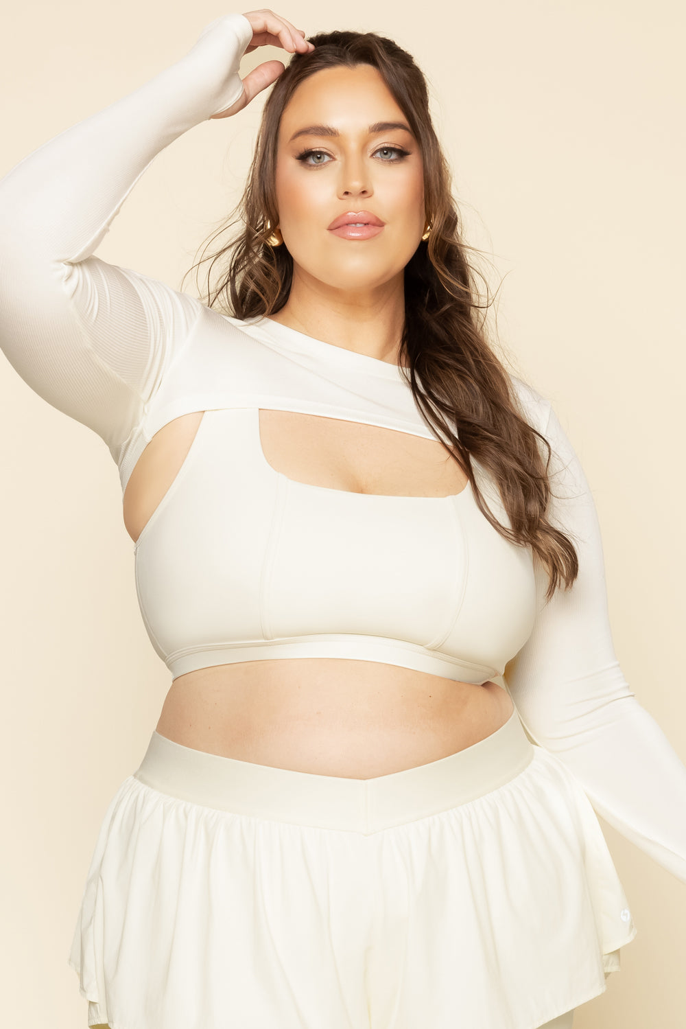 Relev¨¦ Ribbed Shrug - Ivory Real Sale Online