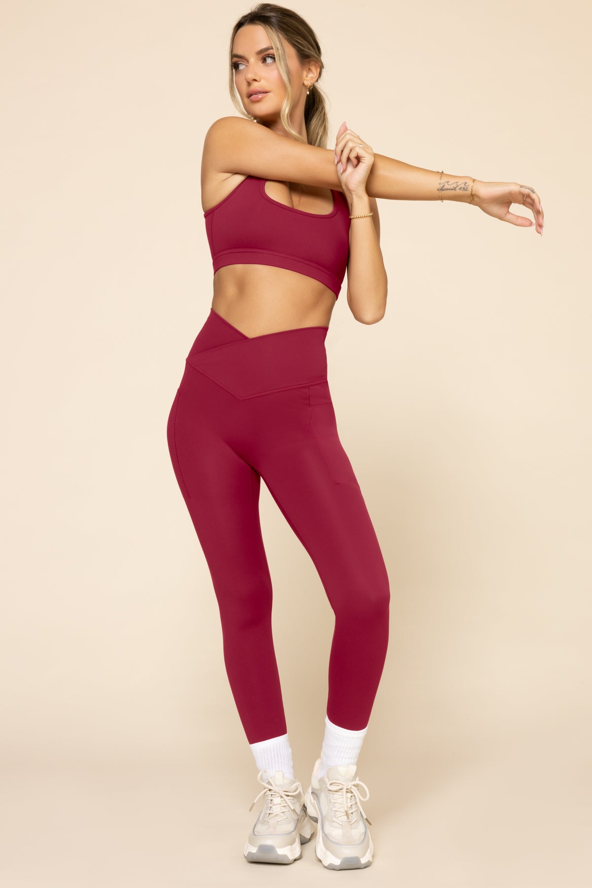 Crisscross Hourglass Leggings with Pockets - Ruby Buy Cheap Clearance Store