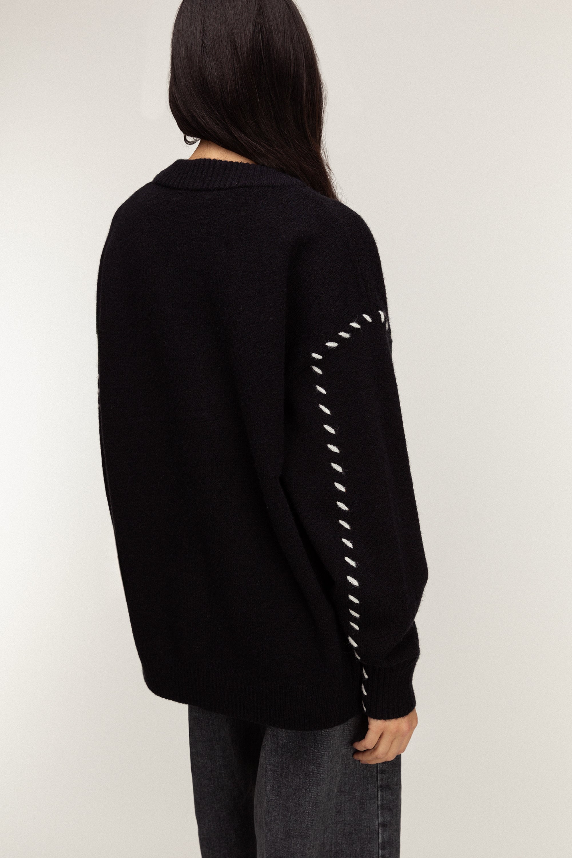 CONTRAST STITCH DETAIL BUTTON FRONT CARDIGAN Cheap Sale New Arrival