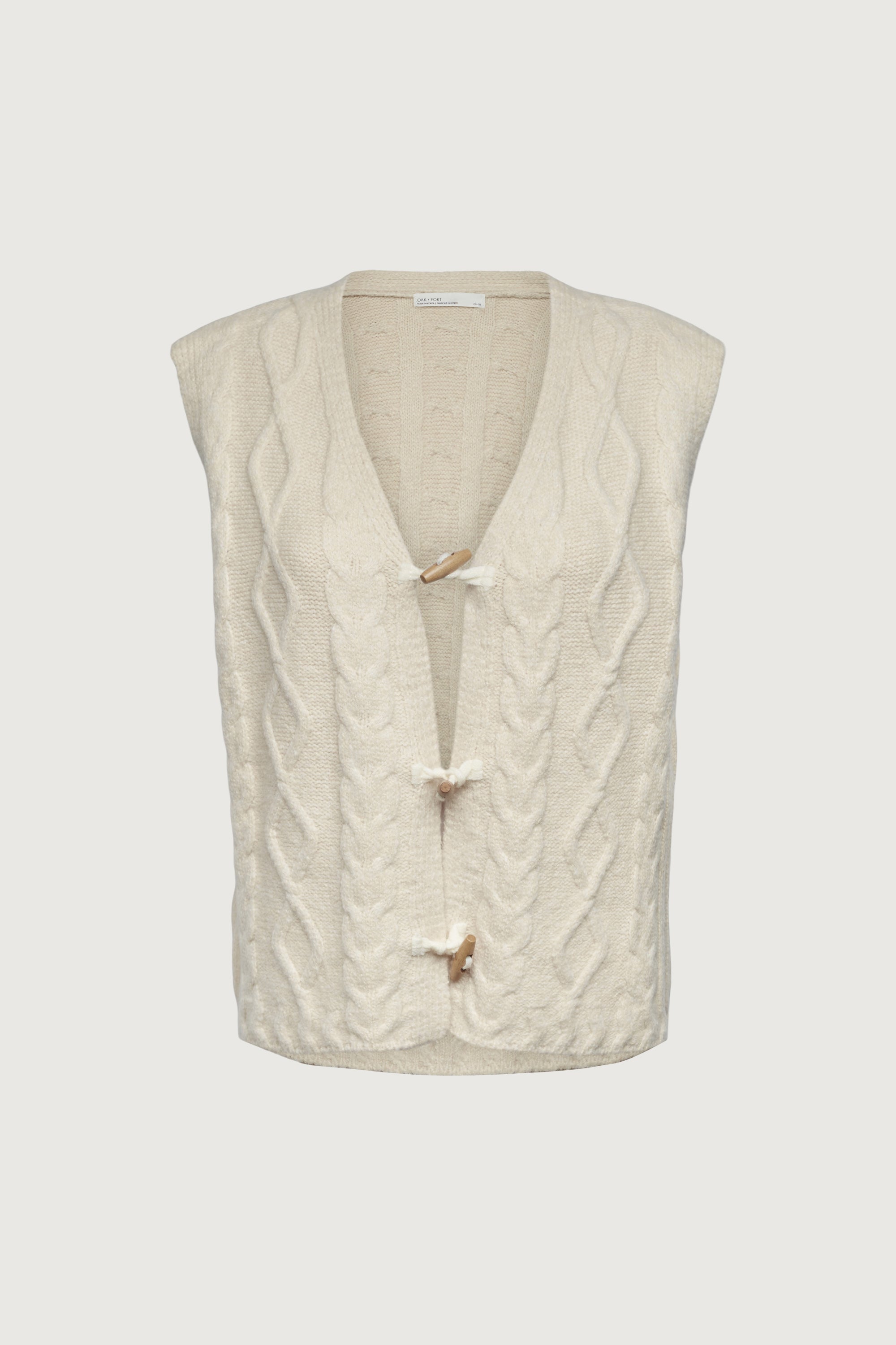 CABLE KNIT VEST WITH TOGGLES Visa Payment