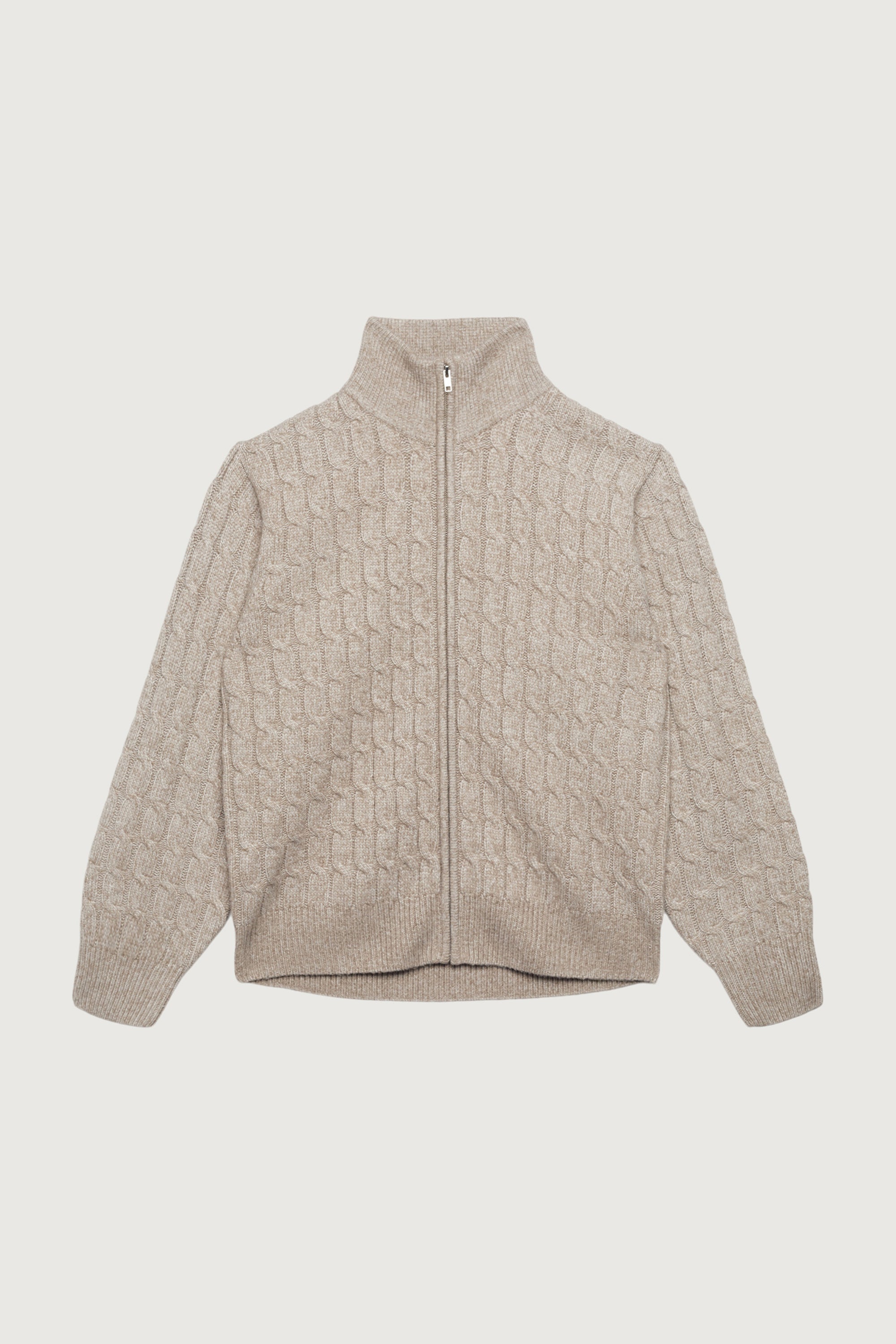 CABLE KNIT ZIP-UP CARDIGAN Free Shipping The Cheapest