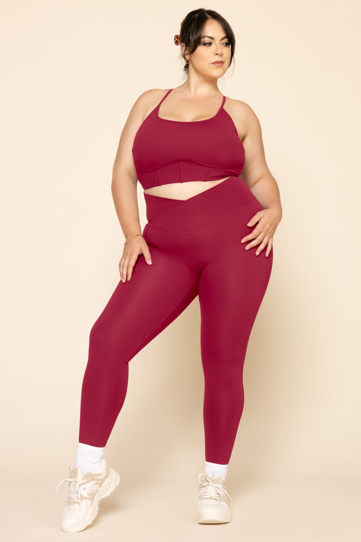 Crisscross Hourglass Leggings with Pockets - Ruby Buy Cheap Clearance Store