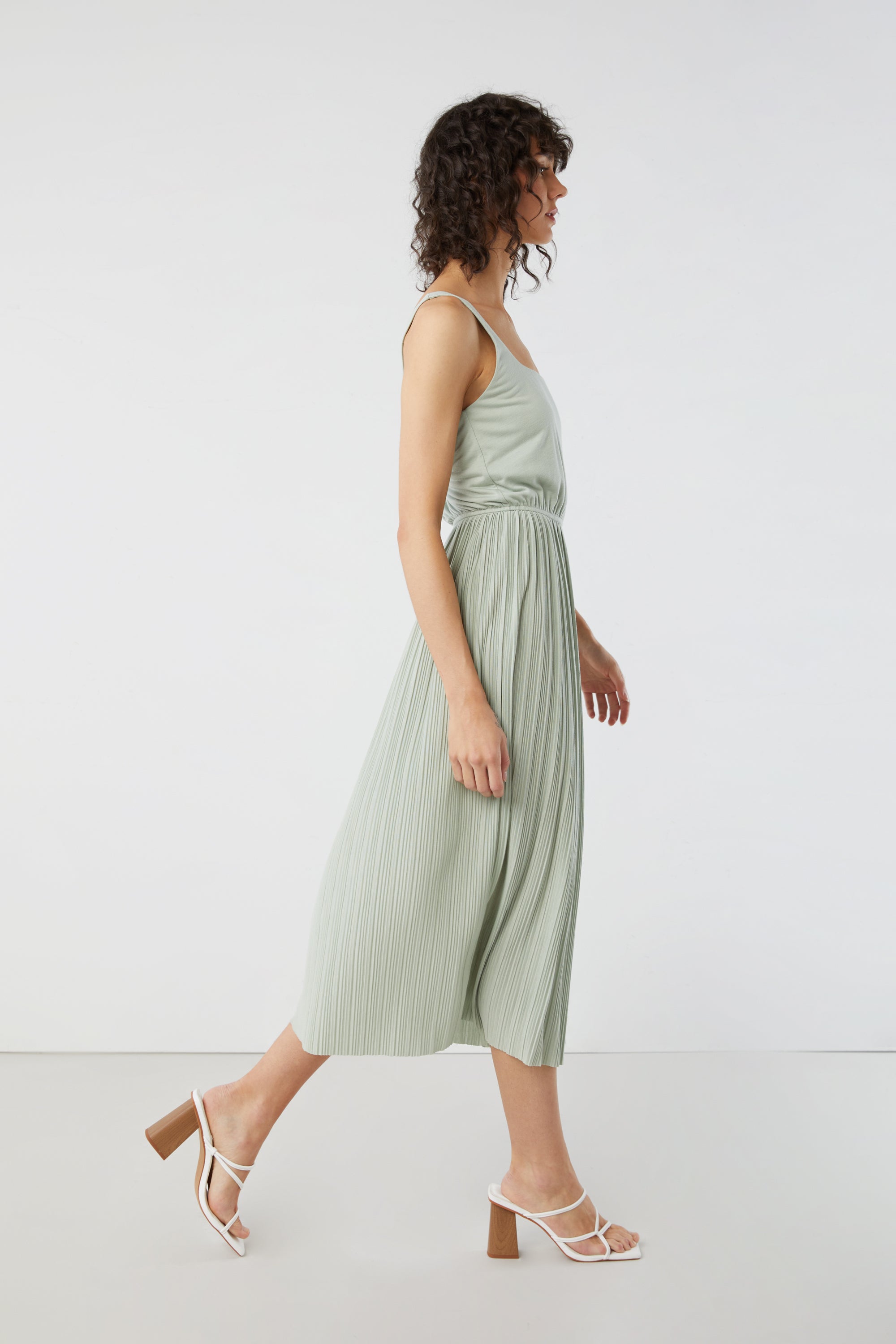 PLEATED MIDI DRESS 100% Original Cheap Pice