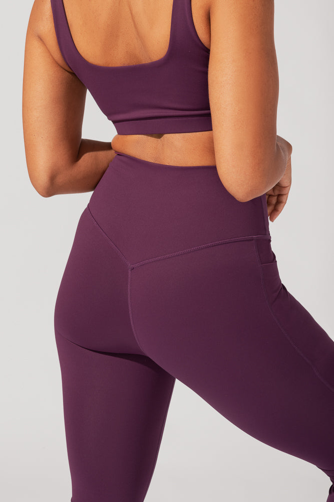 Crisscross Hourglass Flared Leggings with Pockets - Winter Plum Cheap The Cheapest