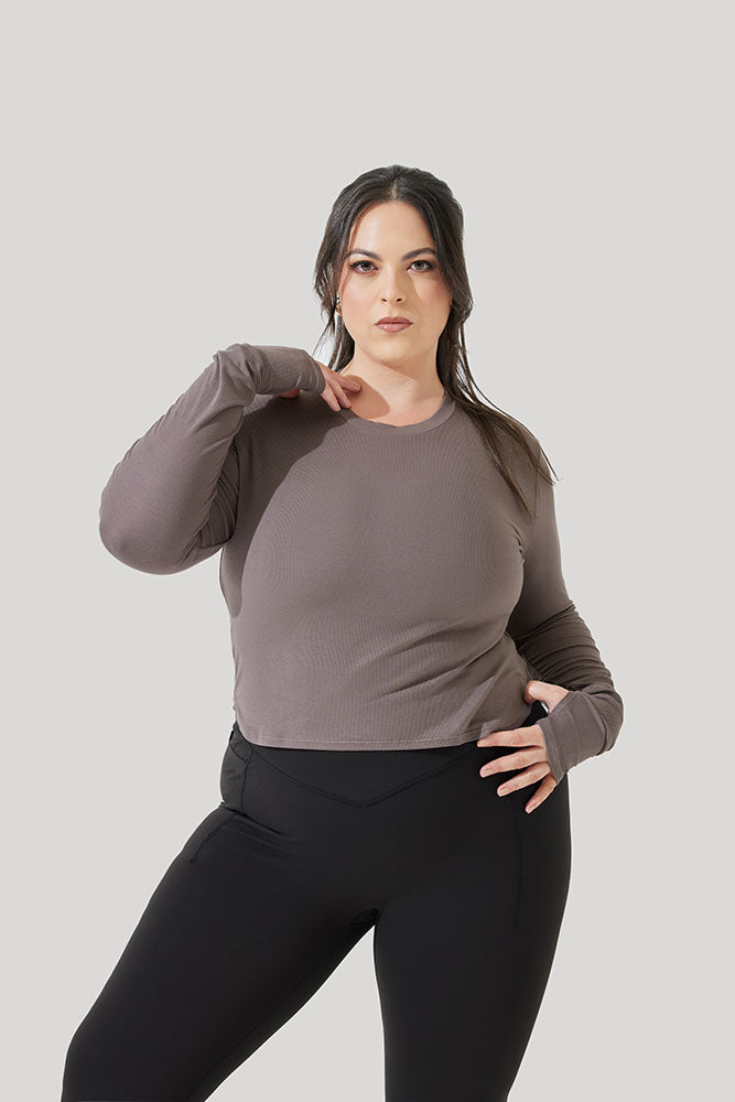 Refine Long Sleeve Top - Woodland Taupe Cheap Sale Good Selling