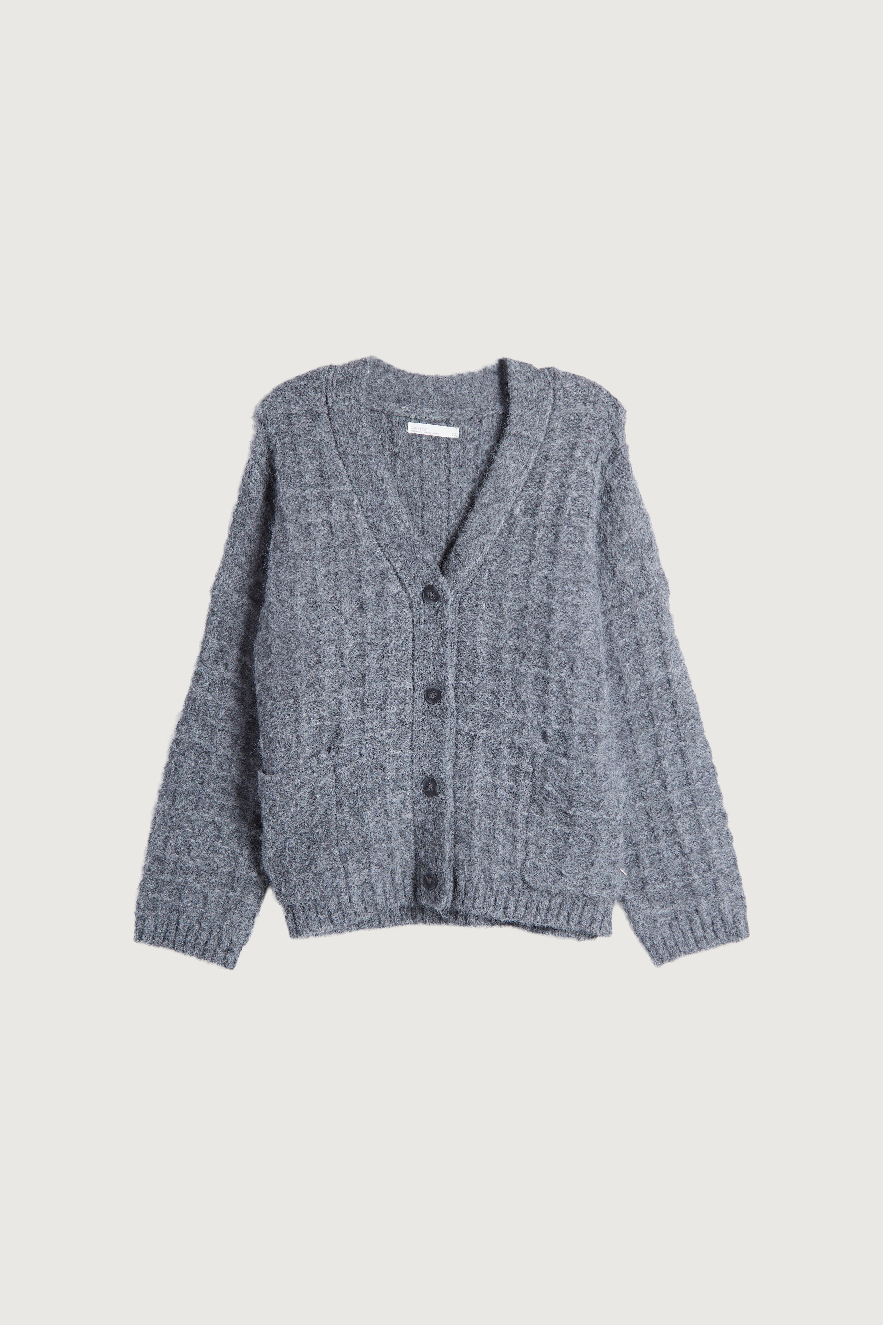 OVERSIZED GRID TEXTURED CARDIGAN Cheap Sale Finishline