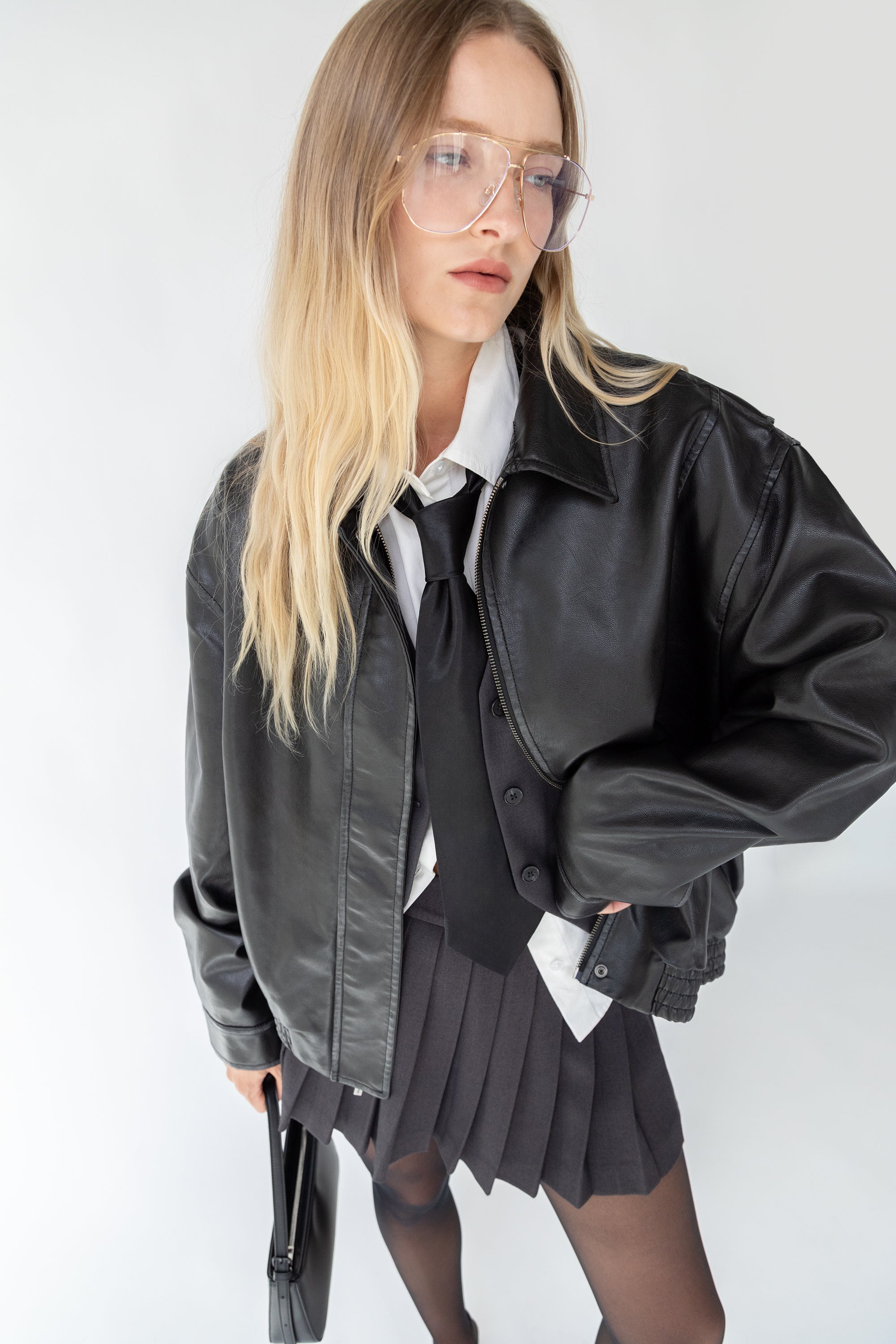 VINTAGE INSPIRED VEGAN LEATHER BOMBER JACKET Genuine Sale Online