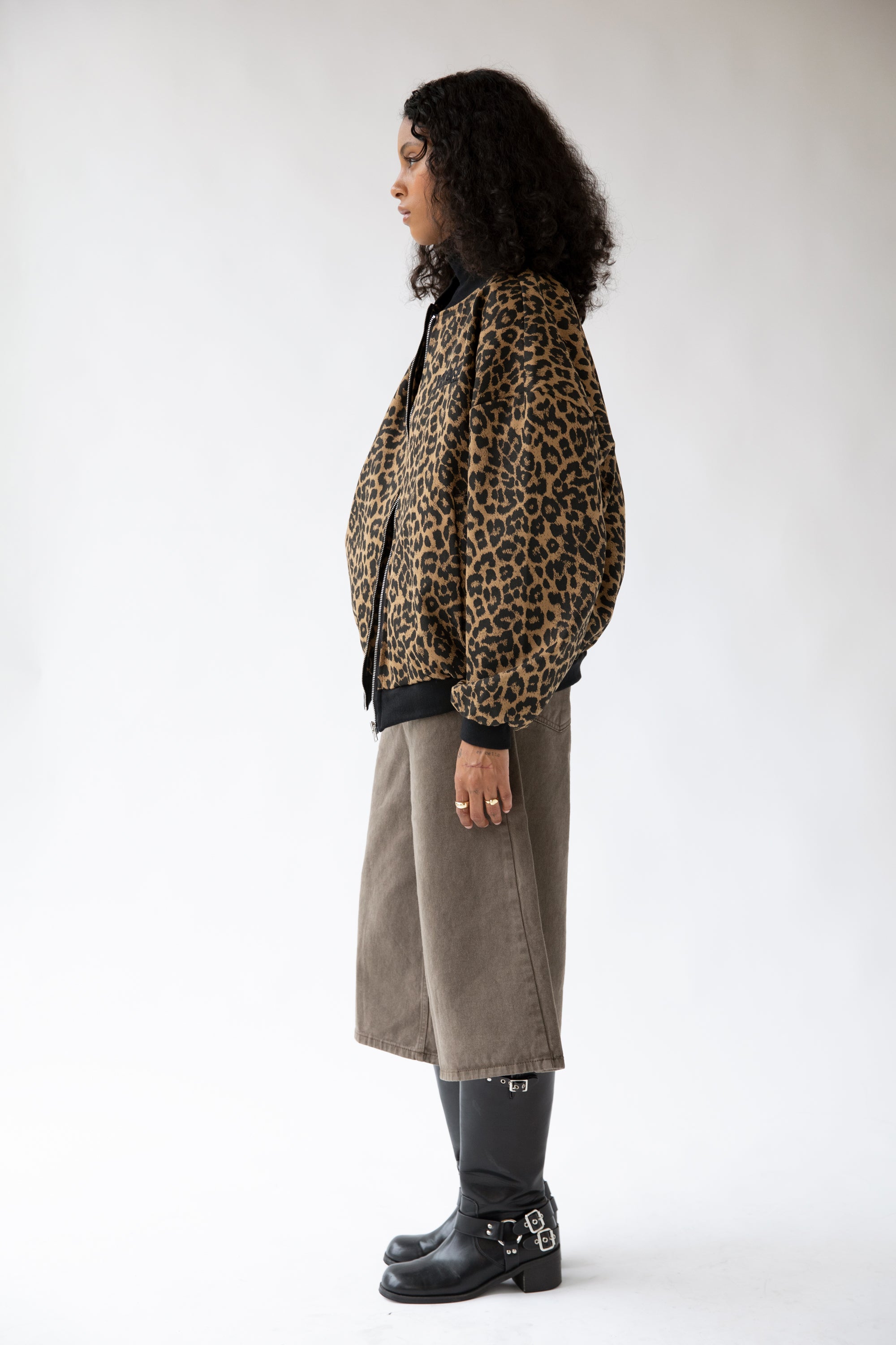 LEOPARD PRINT BOMBER JACKET Cheap Sale Popular