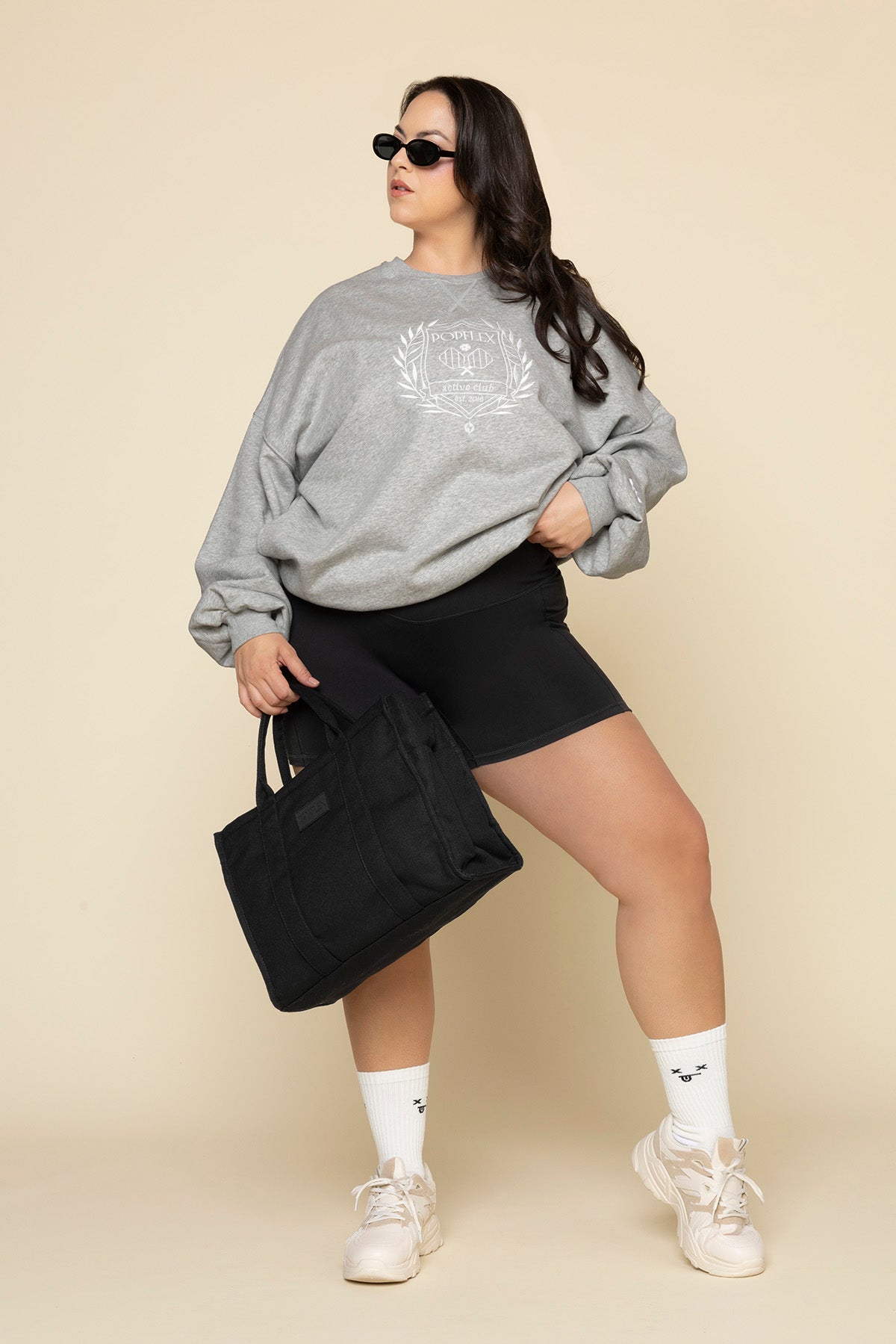 POPFLEX Active Club Cloud Crewneck Sweater - Heather Grey Fashionable