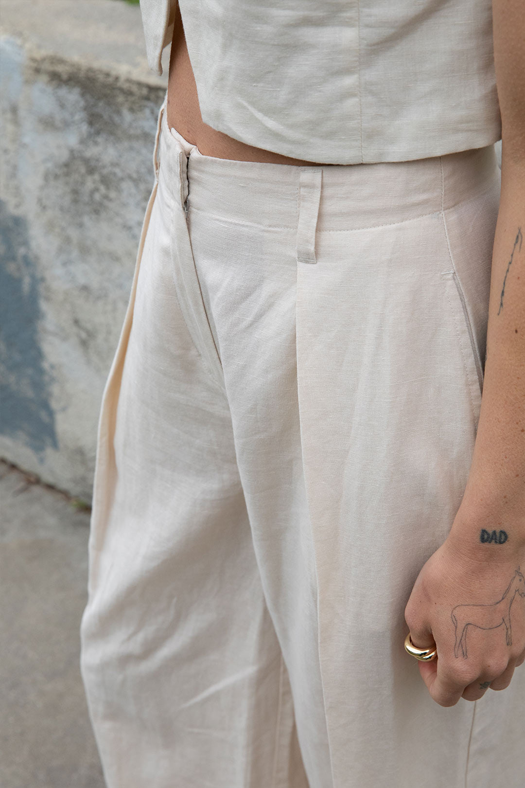 LINEN BLEND STRAIGHT LEG PANT Sale Choice