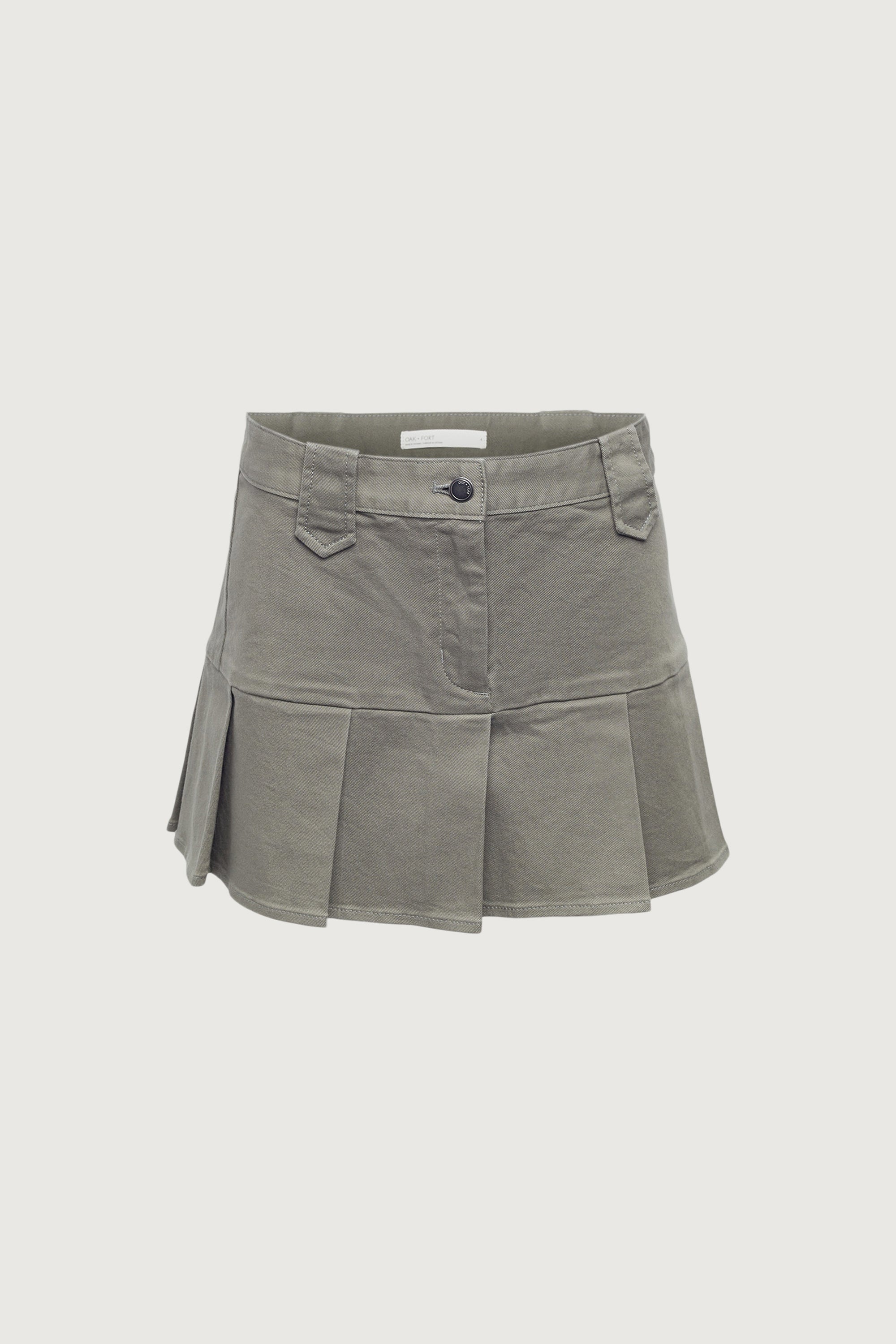 COTTON TWILL PLEATED MINI SKIRT Deals Cheap Online