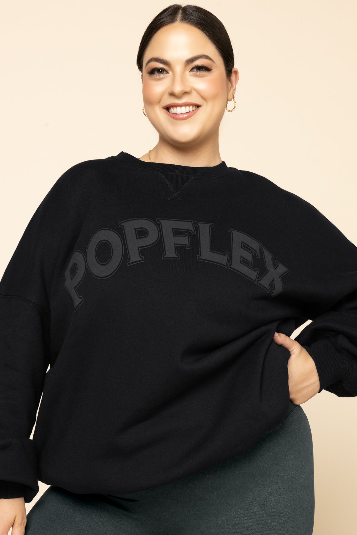 POPFLEX Cloud Crewneck Sweater - Black Clearance Best Seller