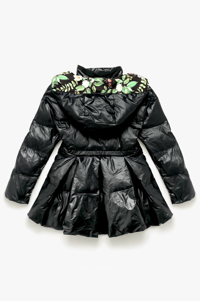 Pearl Peplum Puffer Jacket - Black Pick A Best For Sale