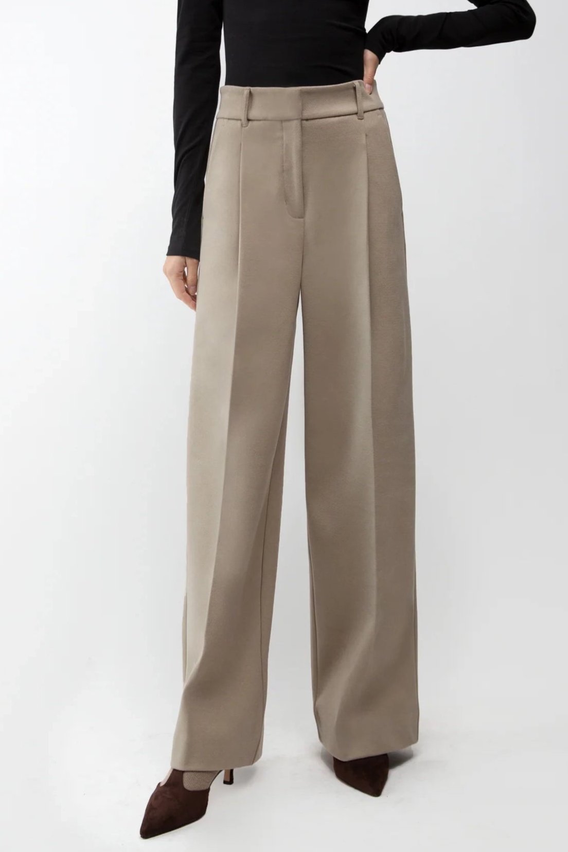 HIGH-RISE STRAIGHT LEG TROUSER WITH PLEATS Clearance Wiki