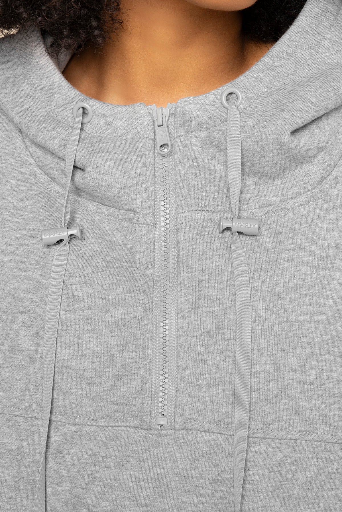 Half Zip Warm Up Hoodie - Heather Grey Enjoy Online