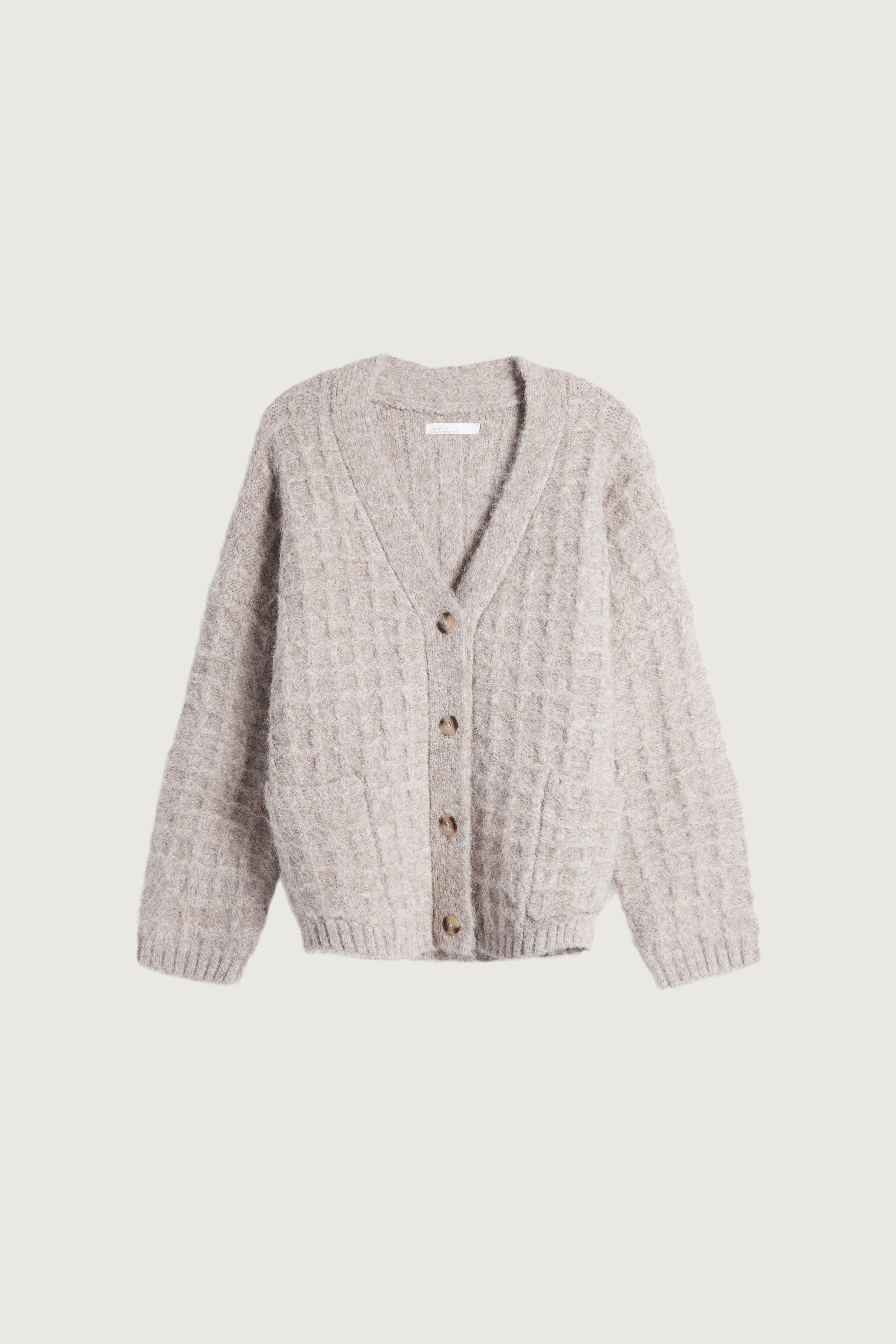 OVERSIZED GRID TEXTURED CARDIGAN Cheap Sale Finishline