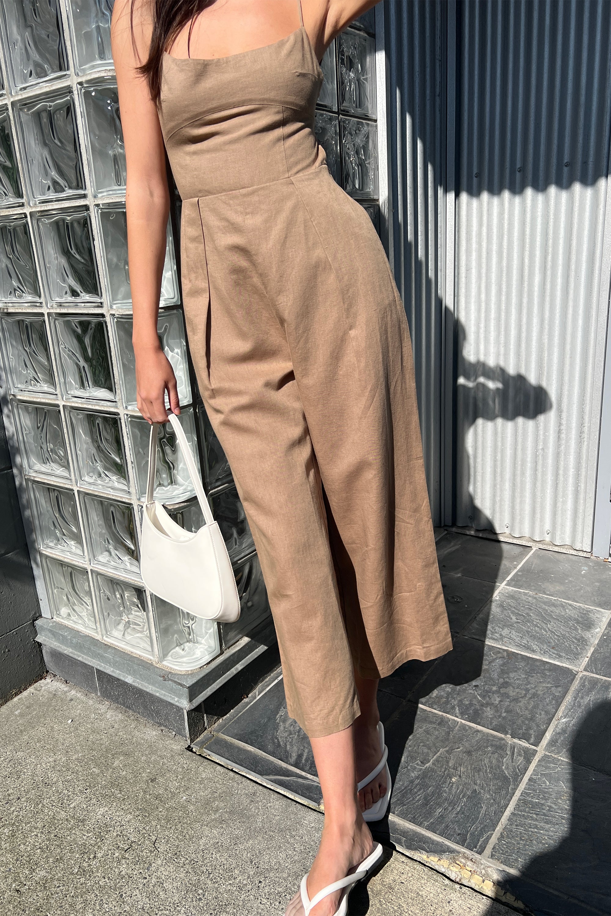 LINEN BLEND JUMPSUIT Clearance For Nice