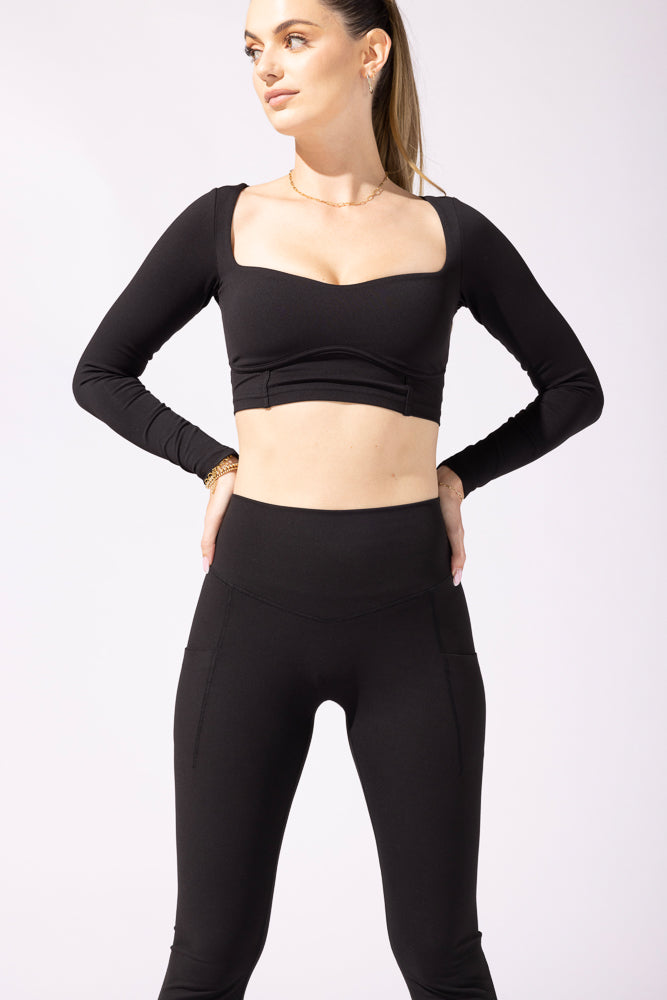 Supersculpt Bell Bottom with Pockets - Black Clearance Factory Outlet