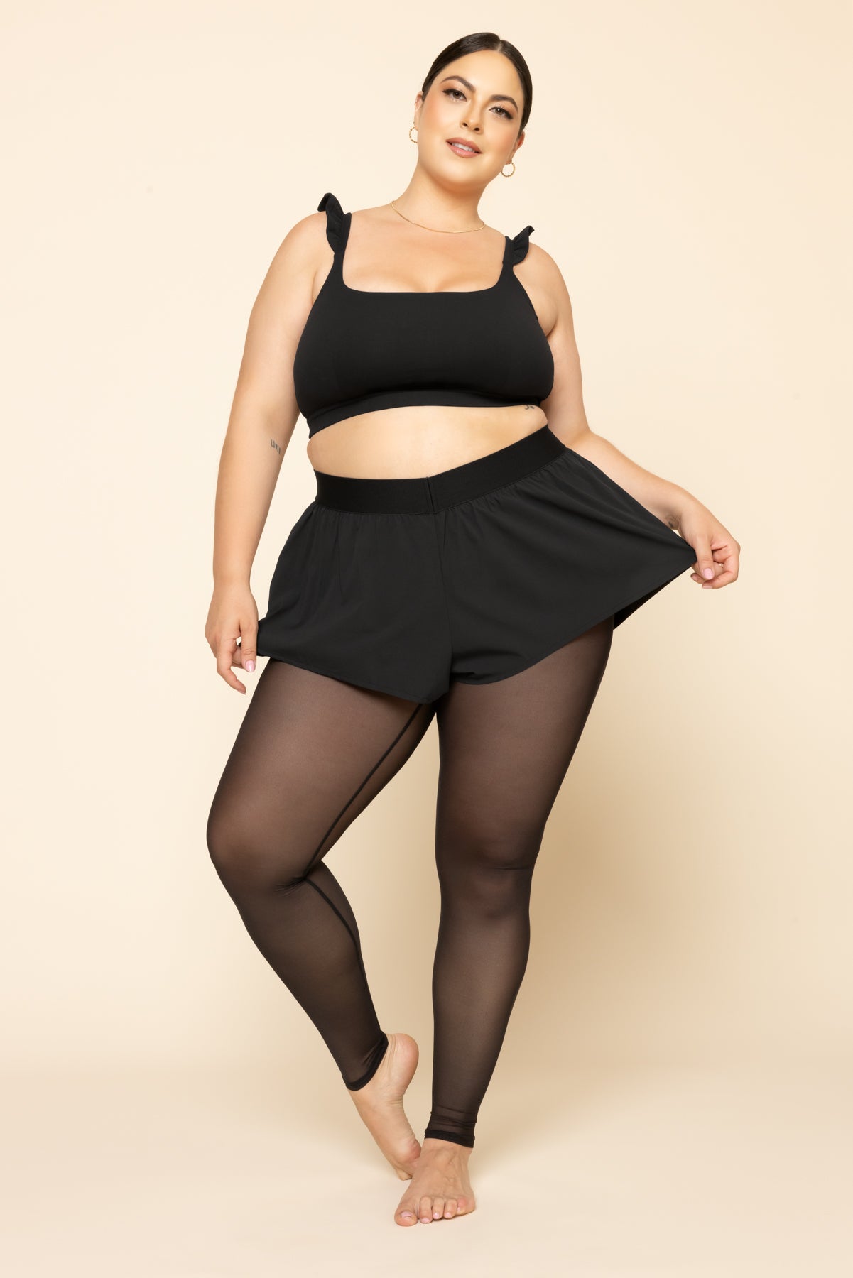 On the Run Ruffle Tights - Black Free Shipping Top Quality