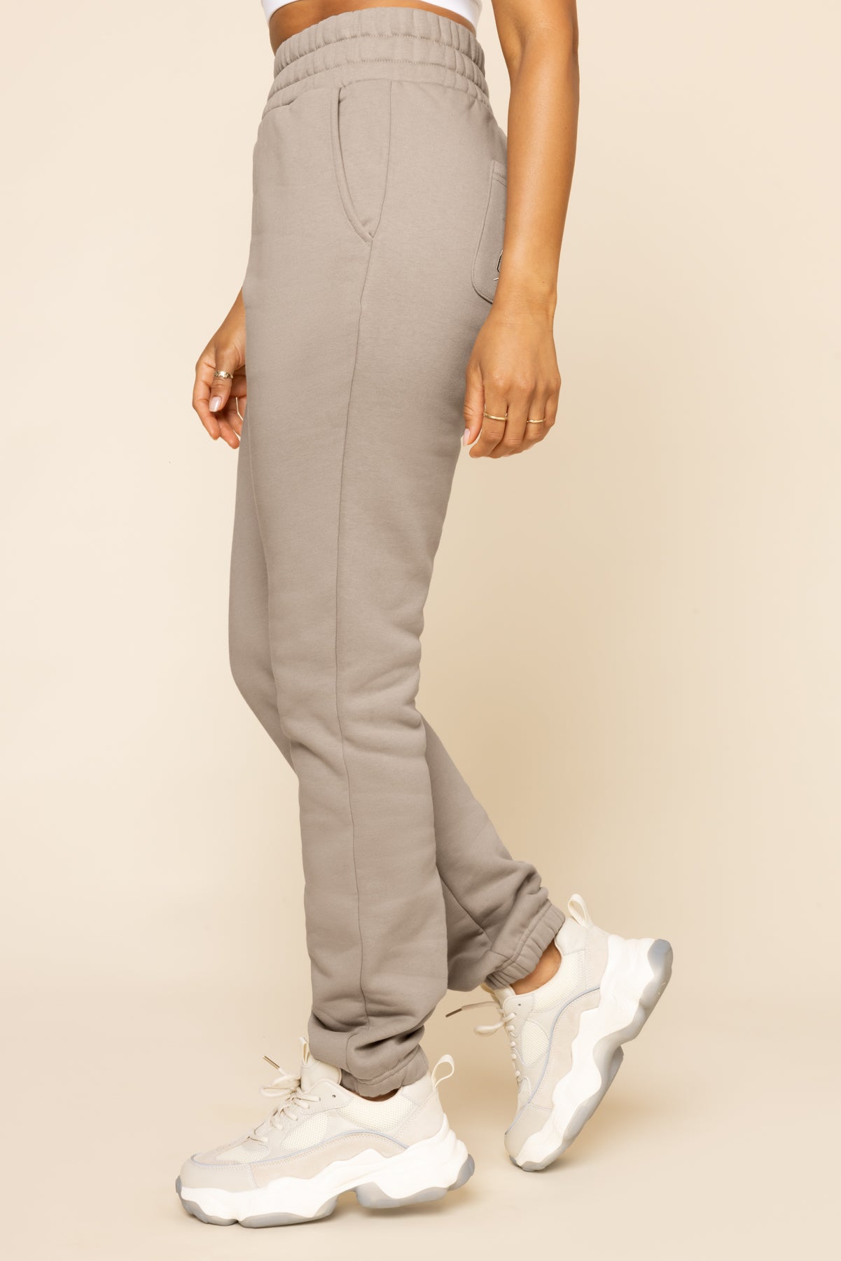 Cloud Rollover Sweatpant - Taupe Free Shipping Perfect