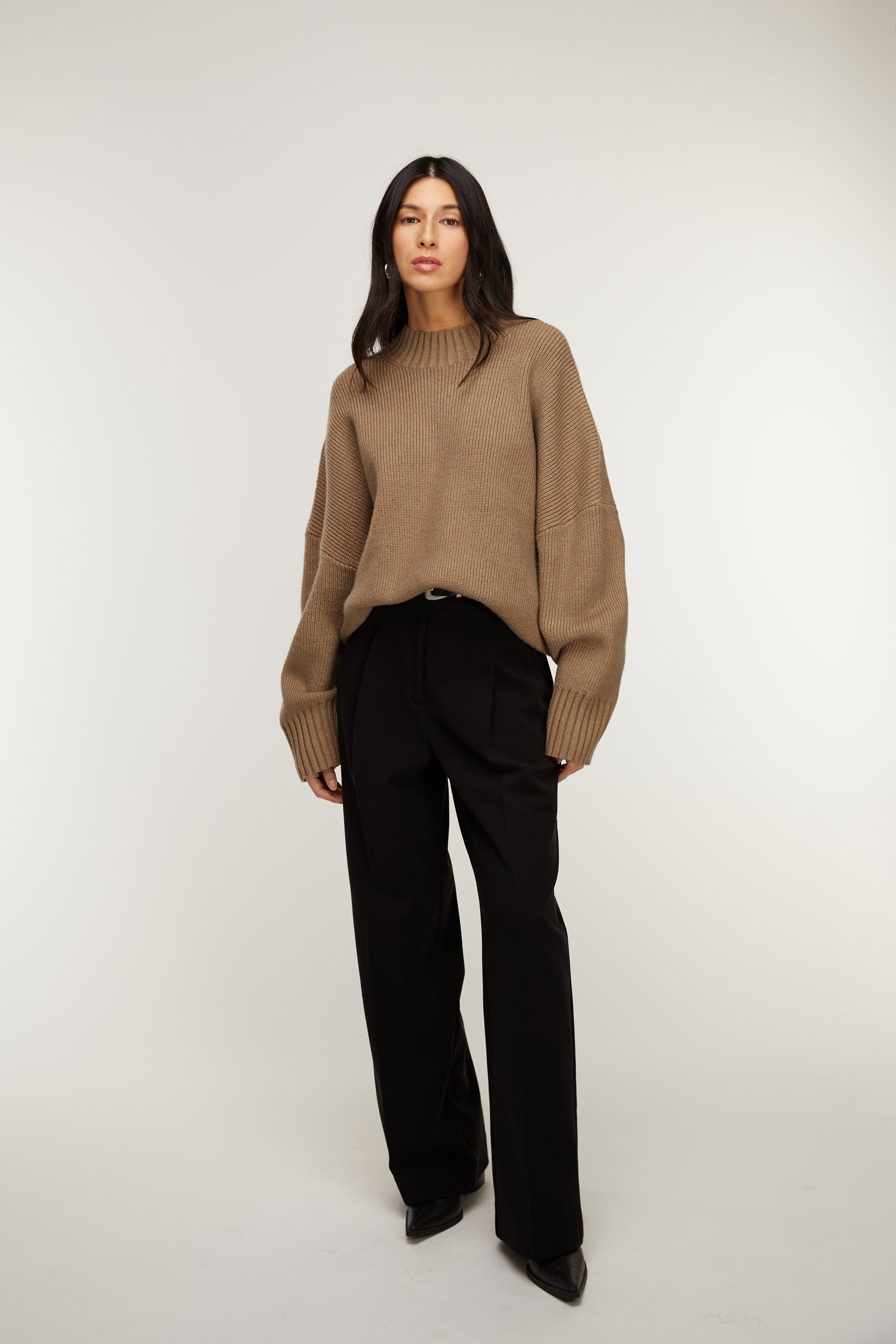 OVERSIZED WIDE-RIBBED TRIM SWEATER Discount Footaction