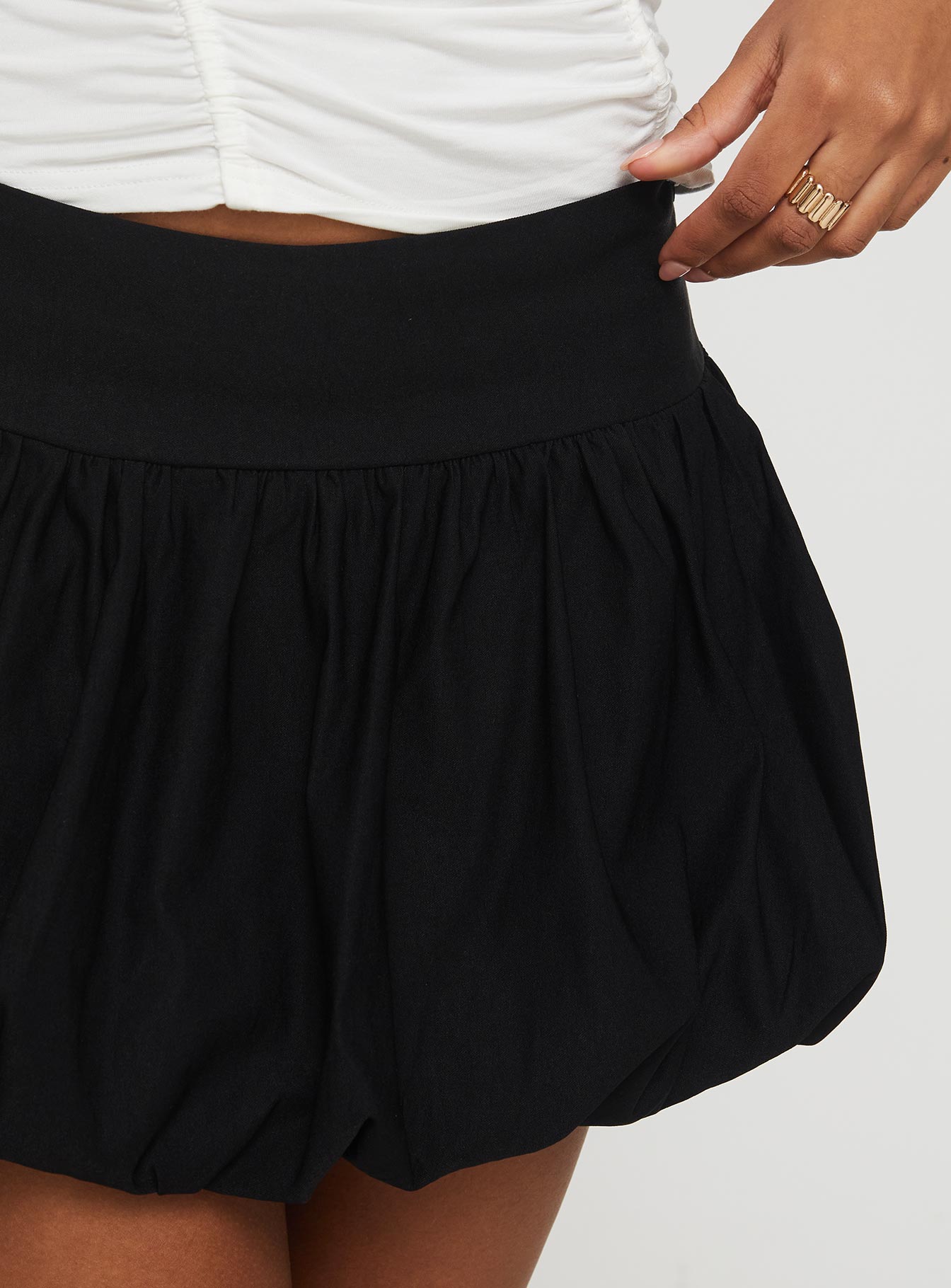 Mersale Bubble Hem Mini Skirt Black Cheap Sale Finishline