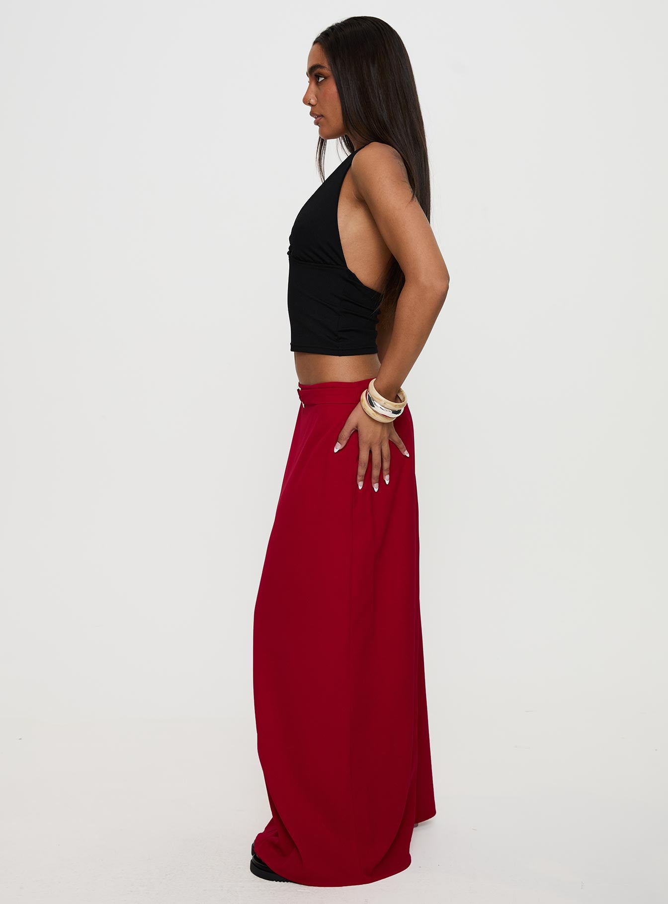 Devoted Maxi Skirt Red Cheap Websites