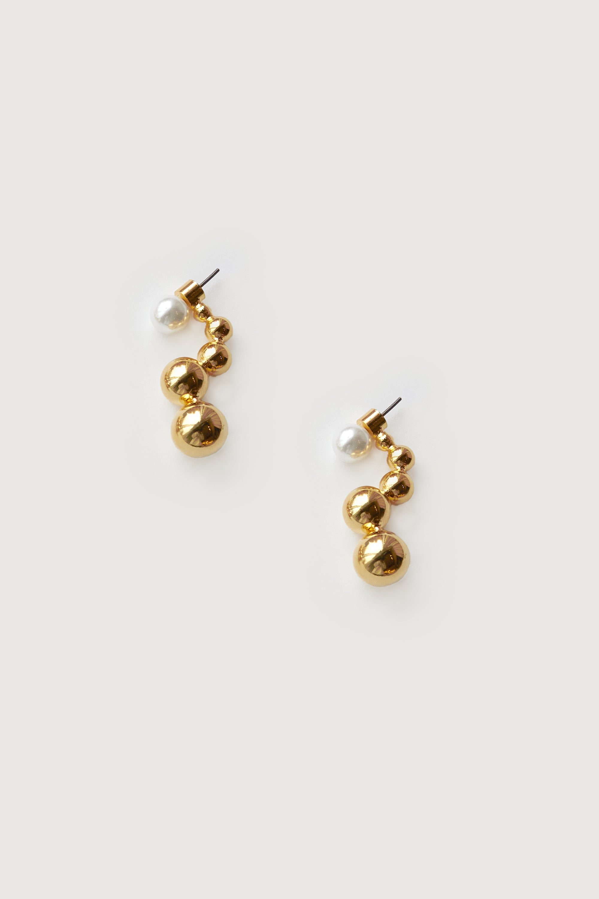 GOLD EARRINGS WITH PEARL DETAIL Get Authentic For Sale