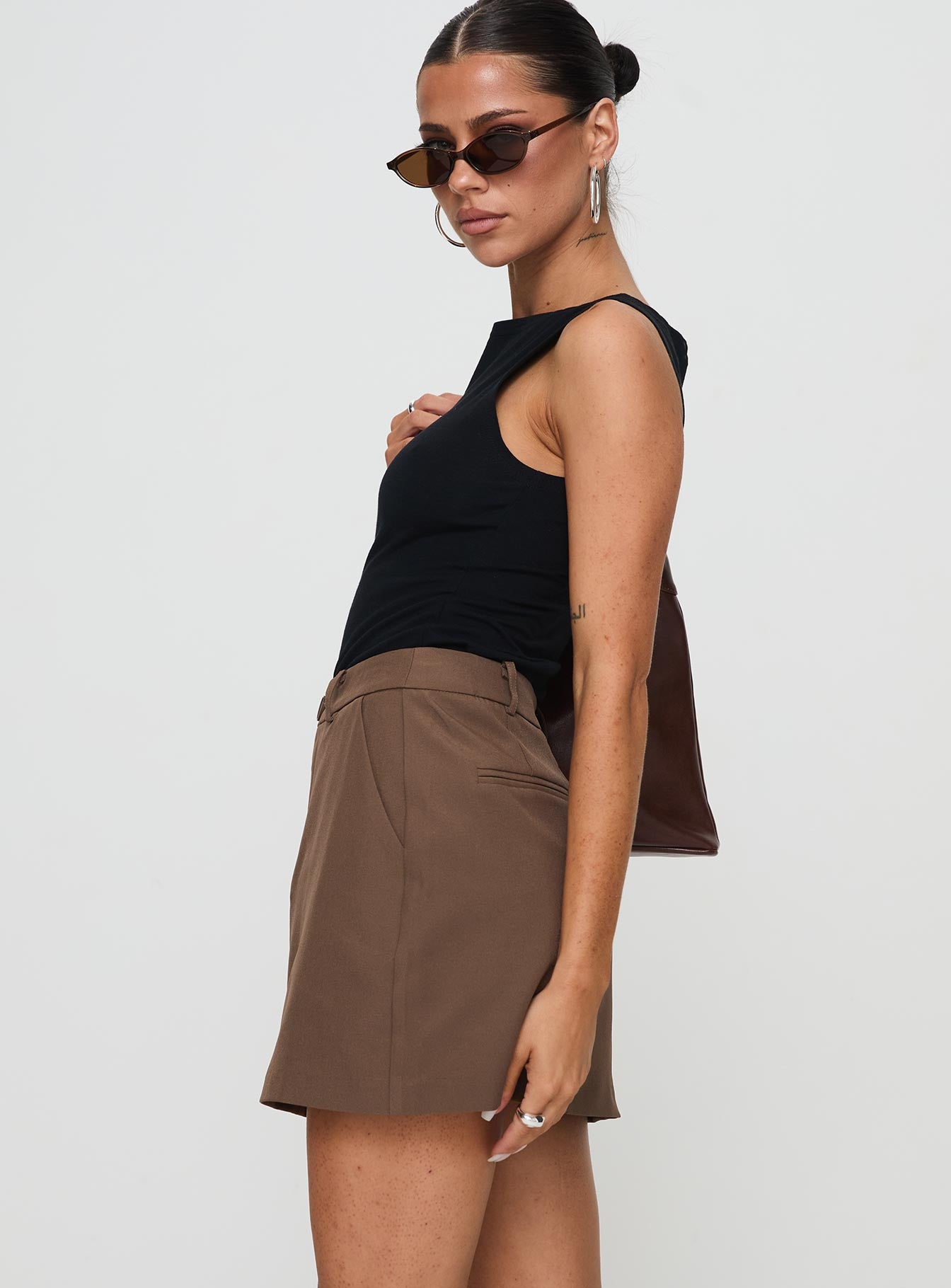 Sabyna Tailored Mini Skirt Brown Cheap Sale With Credit Card