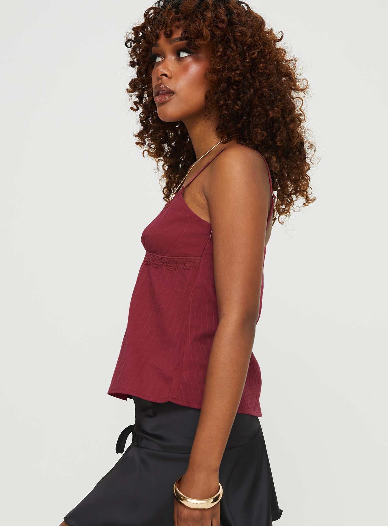 Lunya Top Burgundy Petite Outlet Free Shipping Authentic