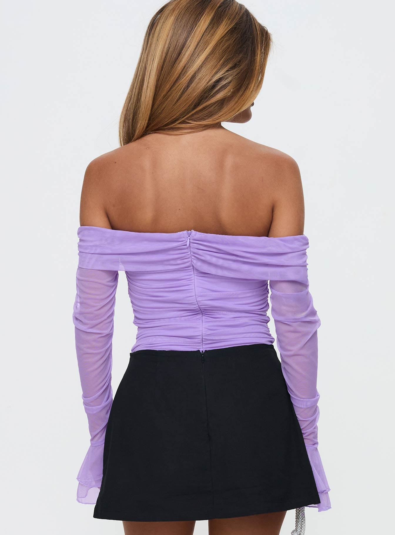 Feel A Way Off Shoulder Bodysuit Lilac Finishline Sale Online