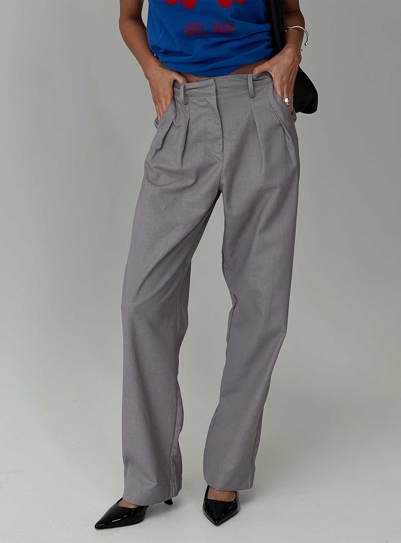 Expertise Low Rise Pleat Pant Grey Free Shipping Factory Outlet